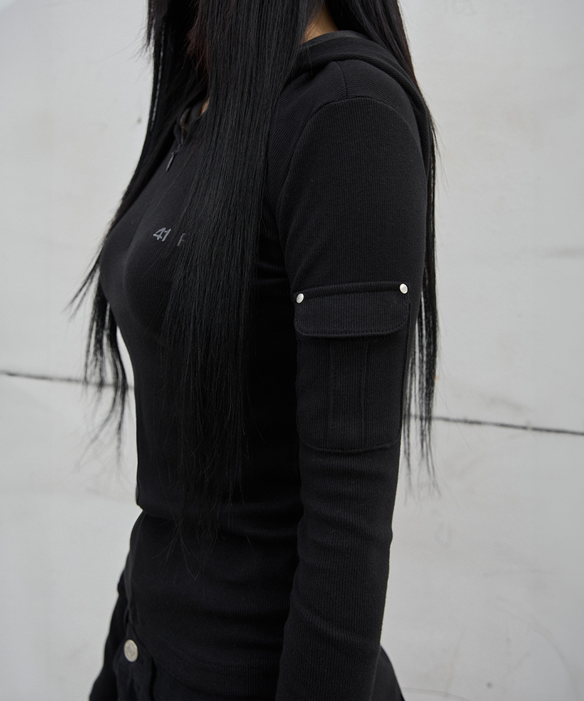 사일프레이(41PRAY) Half-Zip Hoodie / Black