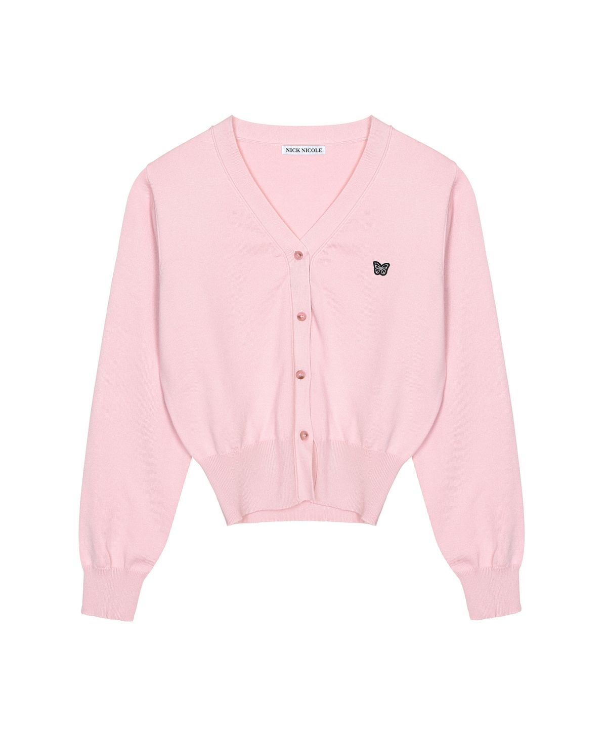닉앤니콜(NICK&NICOLE) BUTTERFLY PATCH V-NECK CARDIGAN_5 COLOR