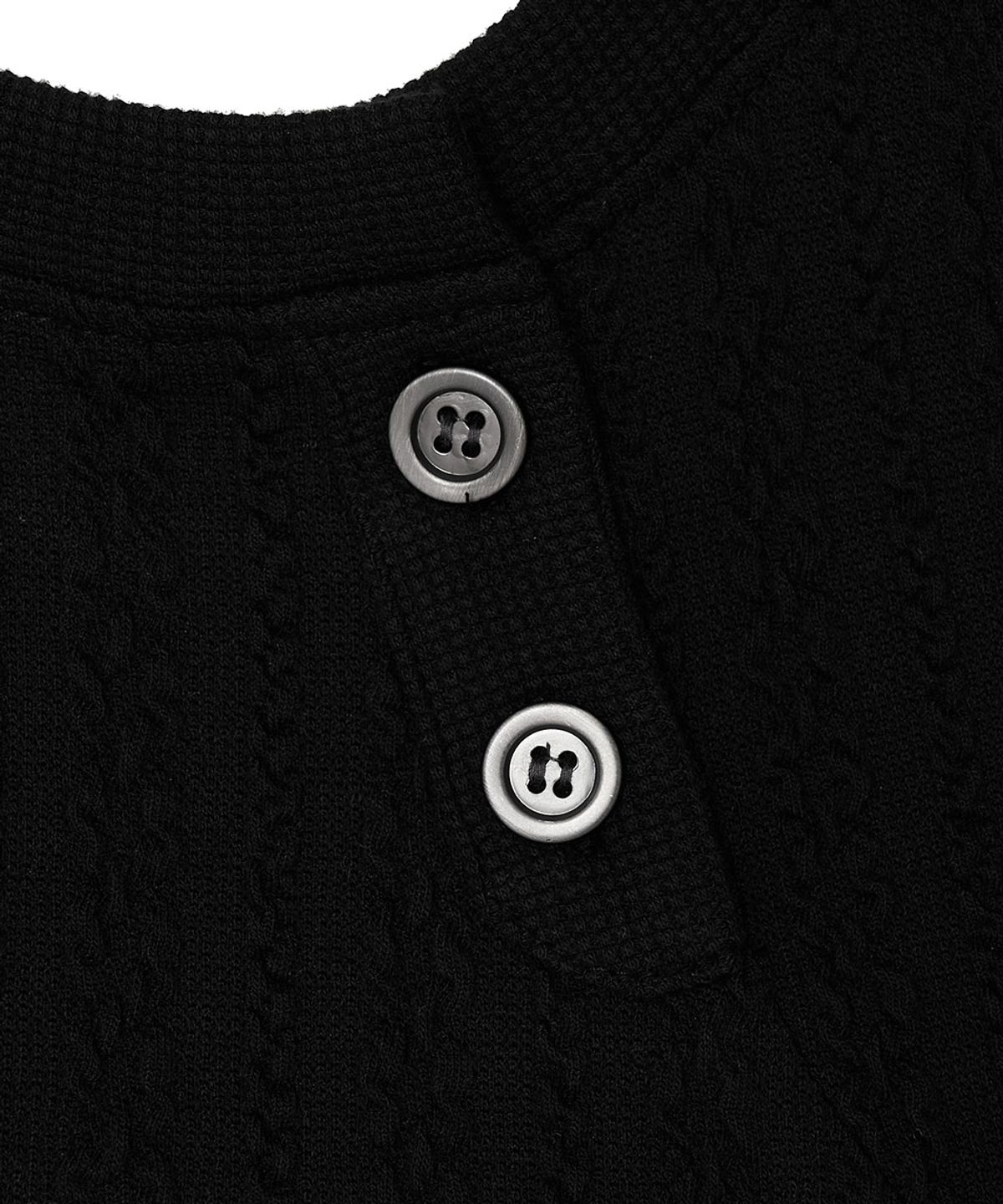 디프런티스(DIFFERENTIS) Henley Waffle Top (BK)