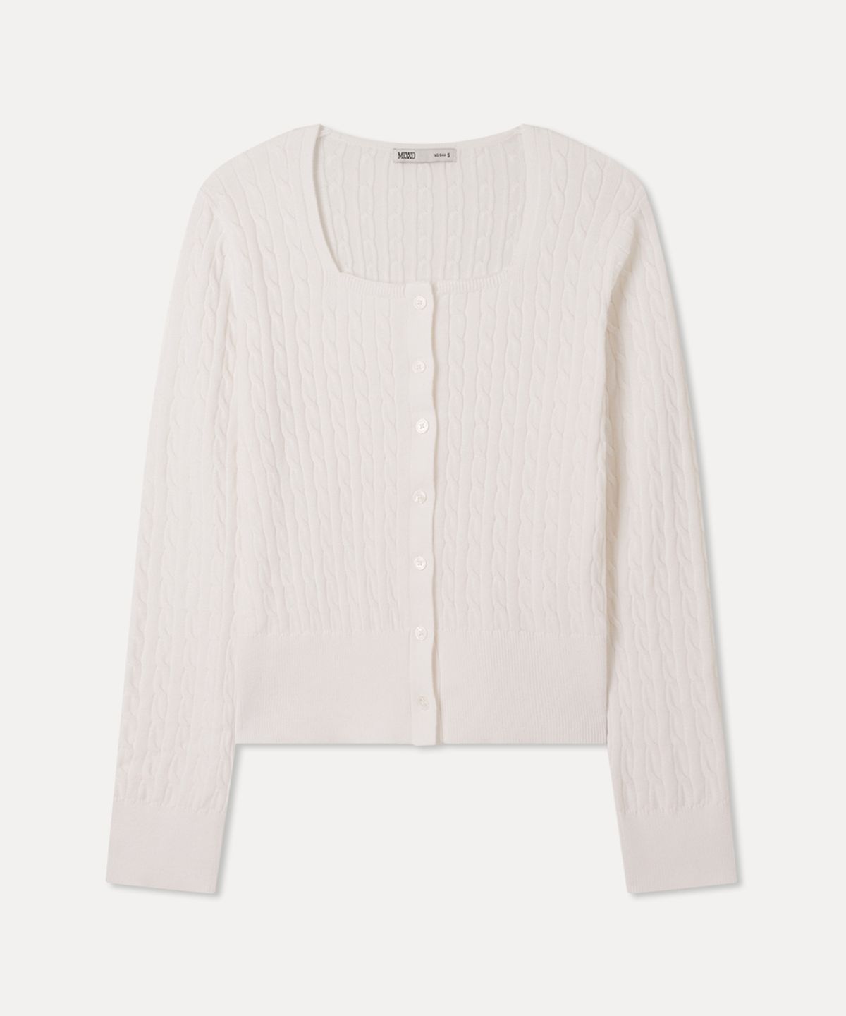 미쏘(MIXXO) 스퀘어넥 케이블 가디건 RE CKF313T_MIWCKG31QT