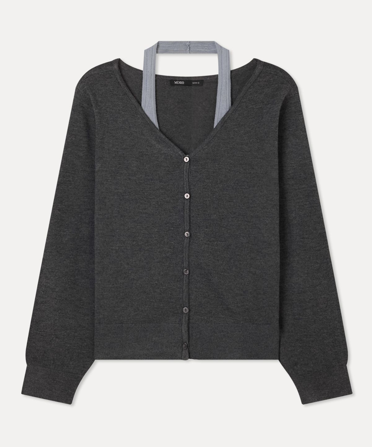 미쏘(MIXXO) 홀터넥 레이어드 루즈핏 가디건_MIWCKG306T