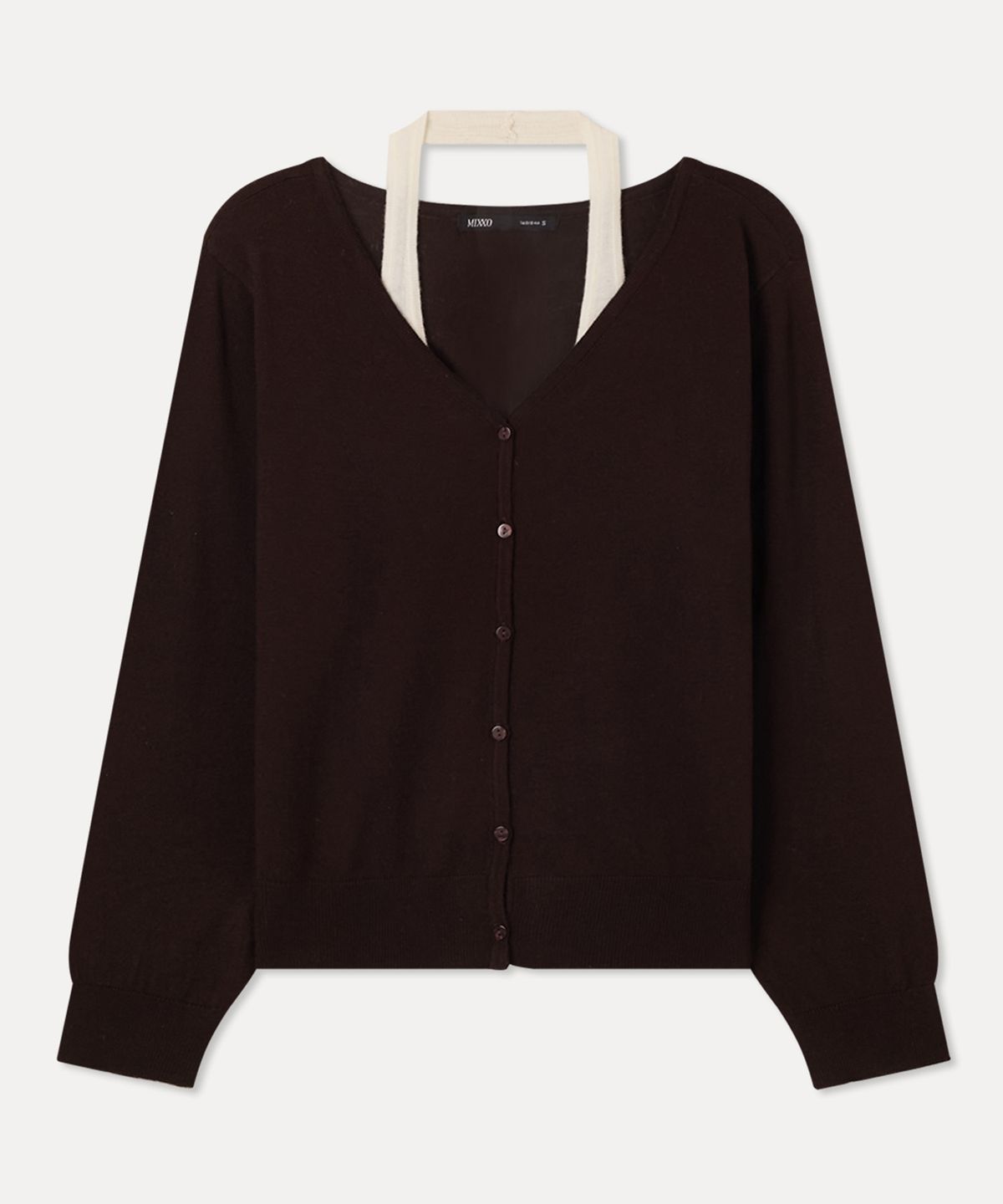 미쏘(MIXXO) 홀터넥 레이어드 루즈핏 가디건_MIWCKG306T