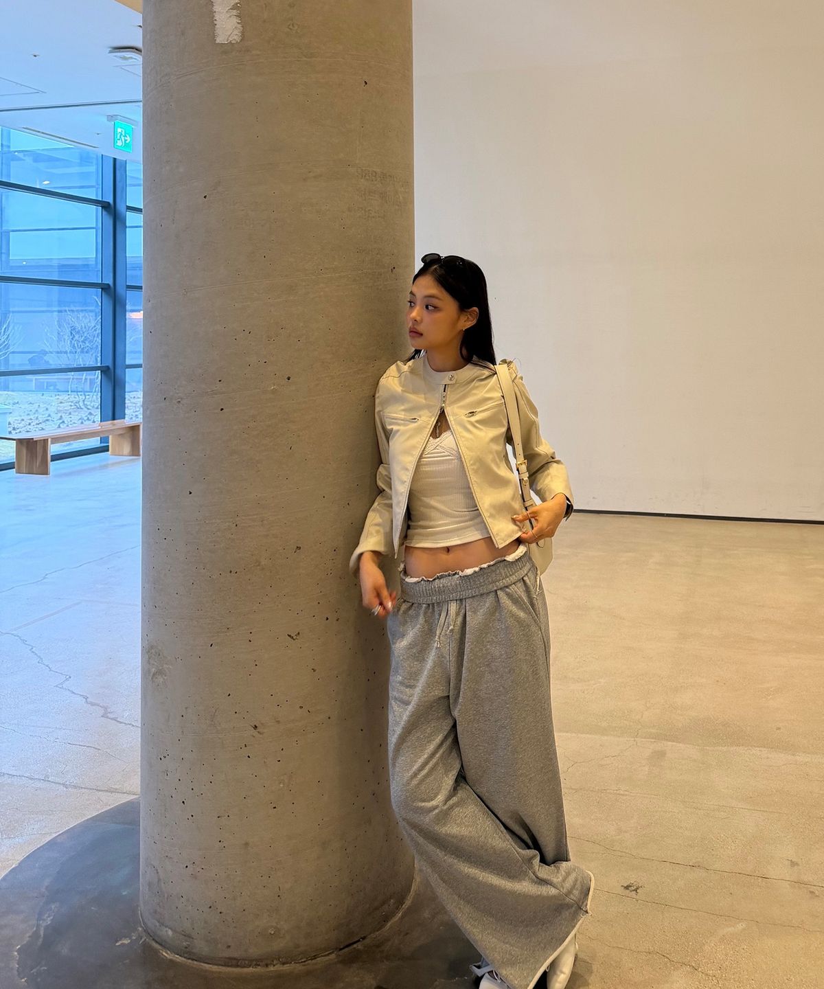 미쏘(MIXXO) 스웻 와이드 팬츠_MIWTMG316C