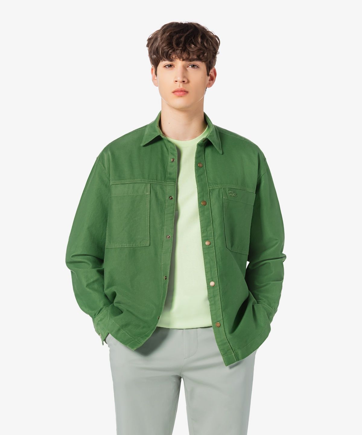라코스테(LACOSTE) 남성 JP 릴랙스 핏 체스트 포켓 아우터 셔츠 CH9445-56G 02M