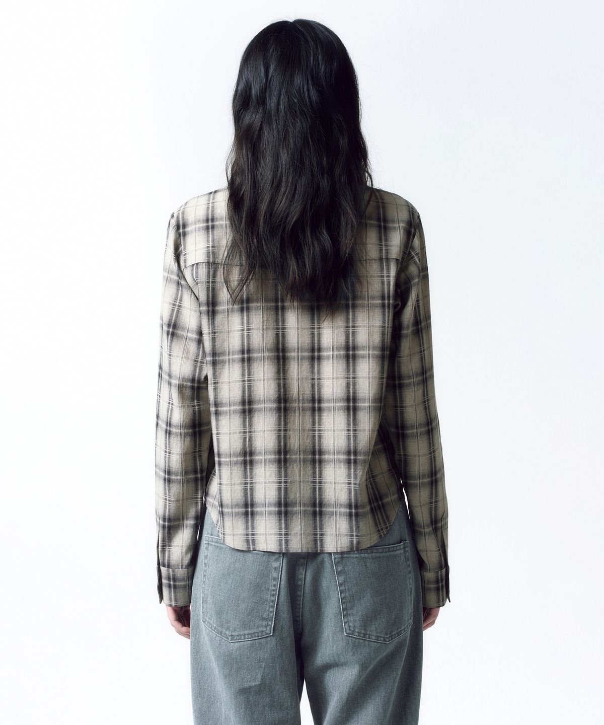 인사일런스 우먼(INSILENCE WOMEN) 웨스턴 체크 셔츠 IVORY