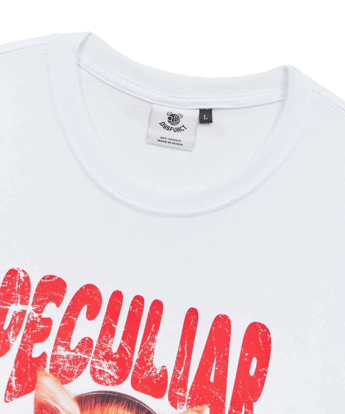 디스펑트(DYSFUNCT) PECULIAR KITTY T-SHIRT(WHITE)