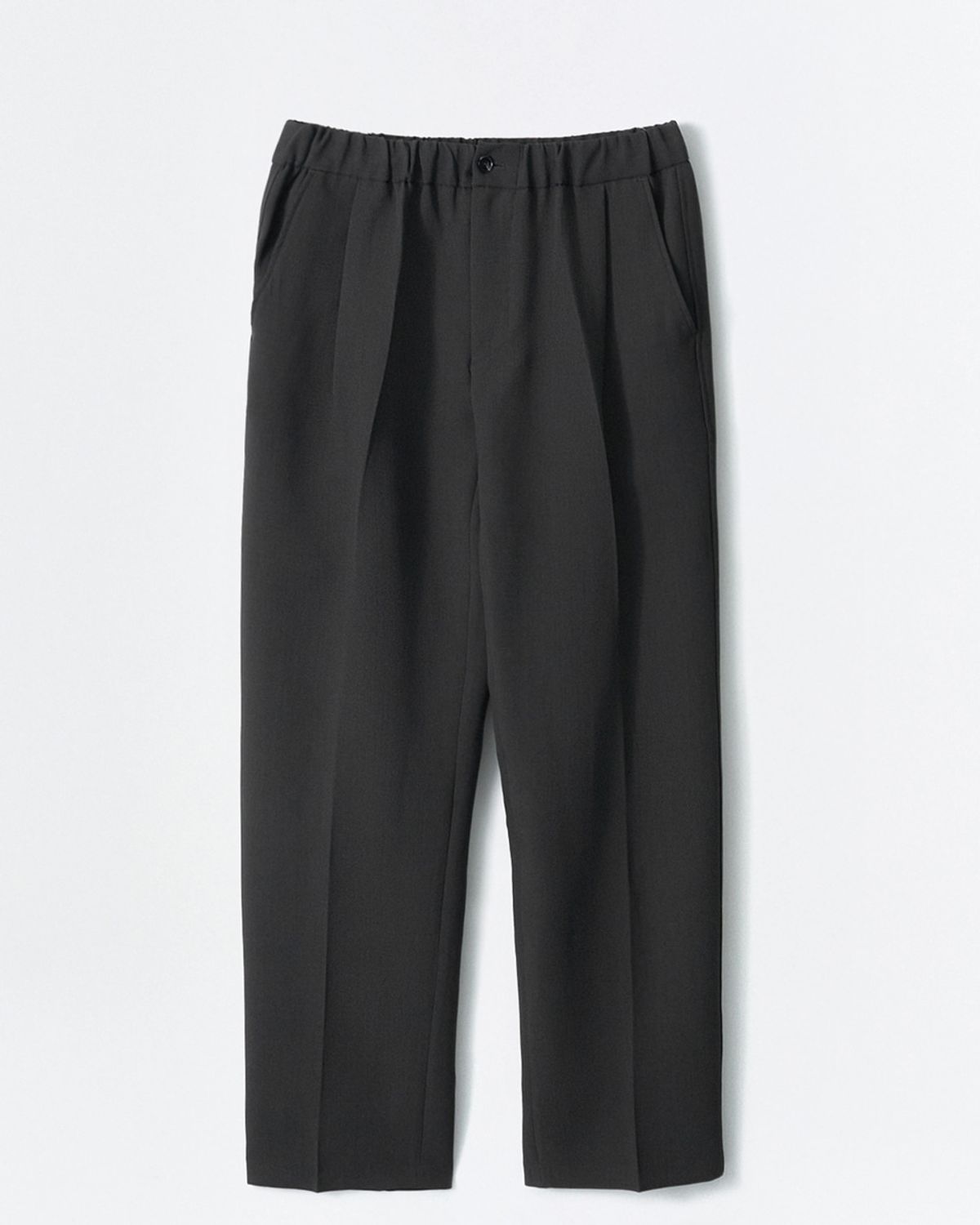이지오(EZIO) Essential Wide Banding Pants_Charcoal