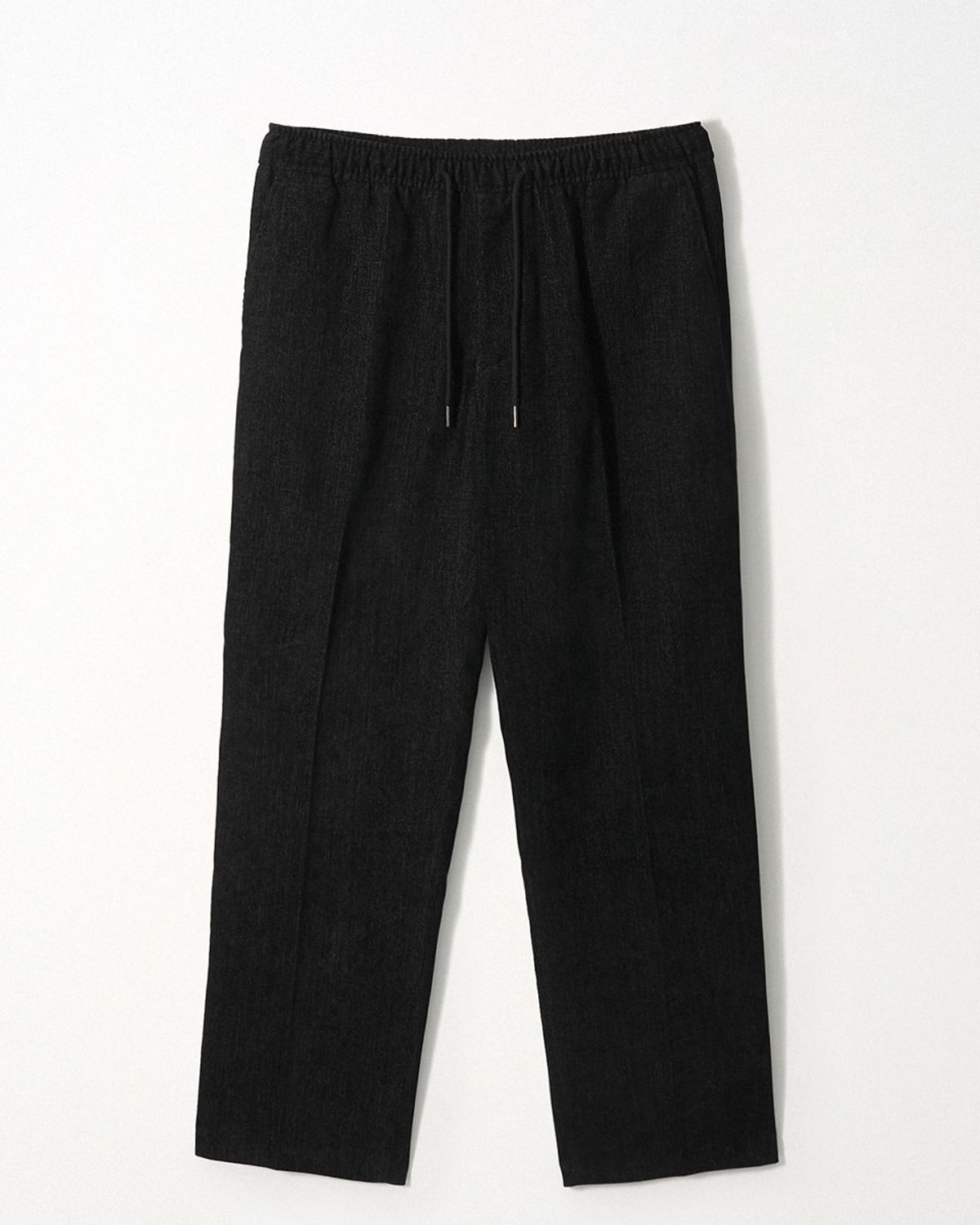 이지오(EZIO) Essential Denim Wide Banding Pants_Black
