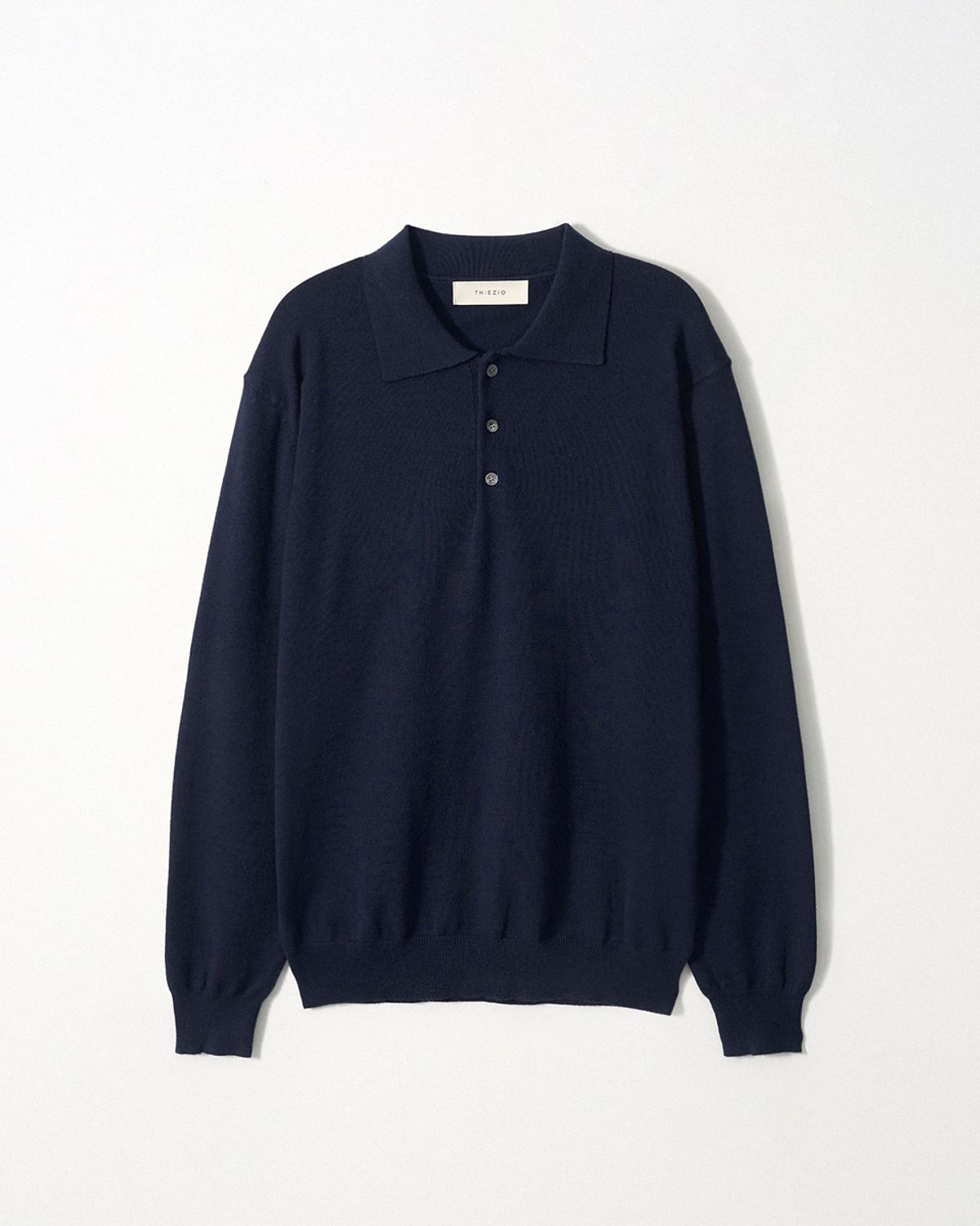이지오(EZIO) Essential Button collar Knit_Navy