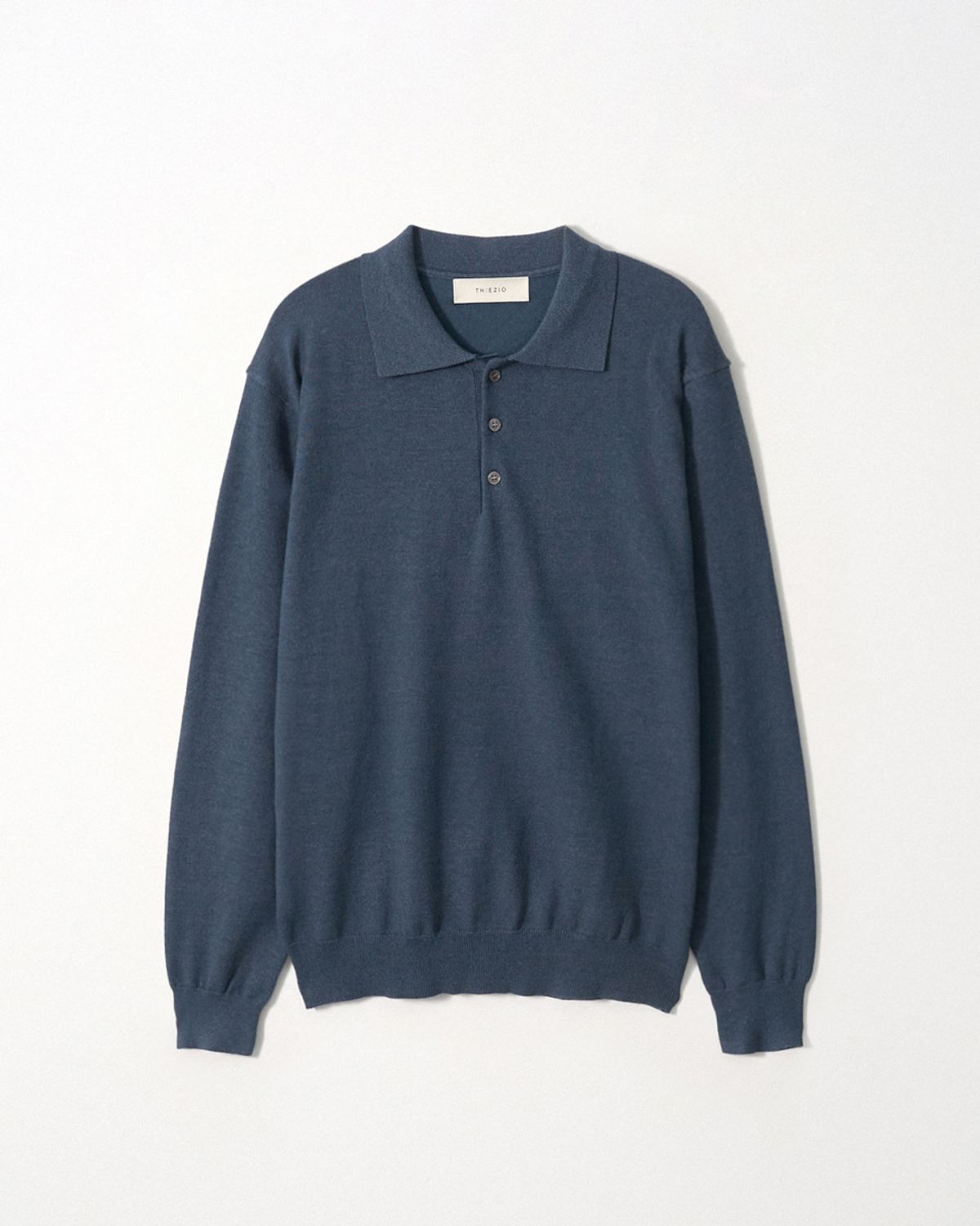 이지오(EZIO) Essential Button collar Knit_Blue
