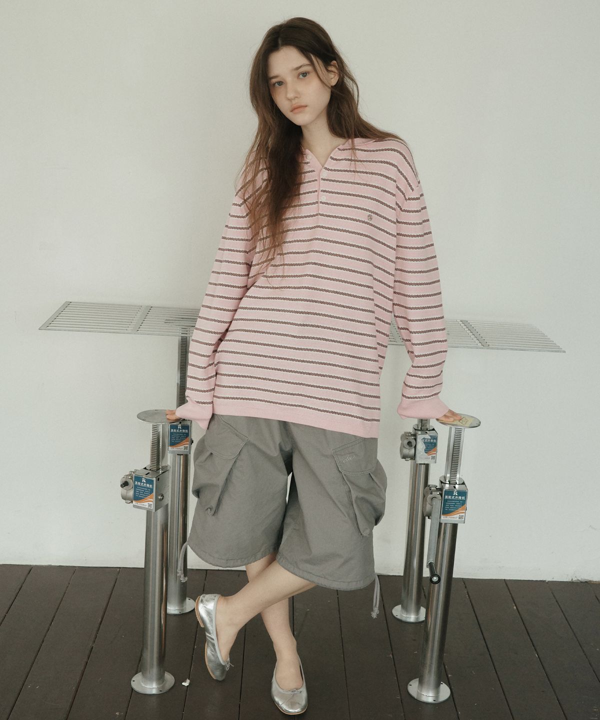 씨타(CITTA) Soft Loop Stripe Collar Knit_CTK265(Pink)