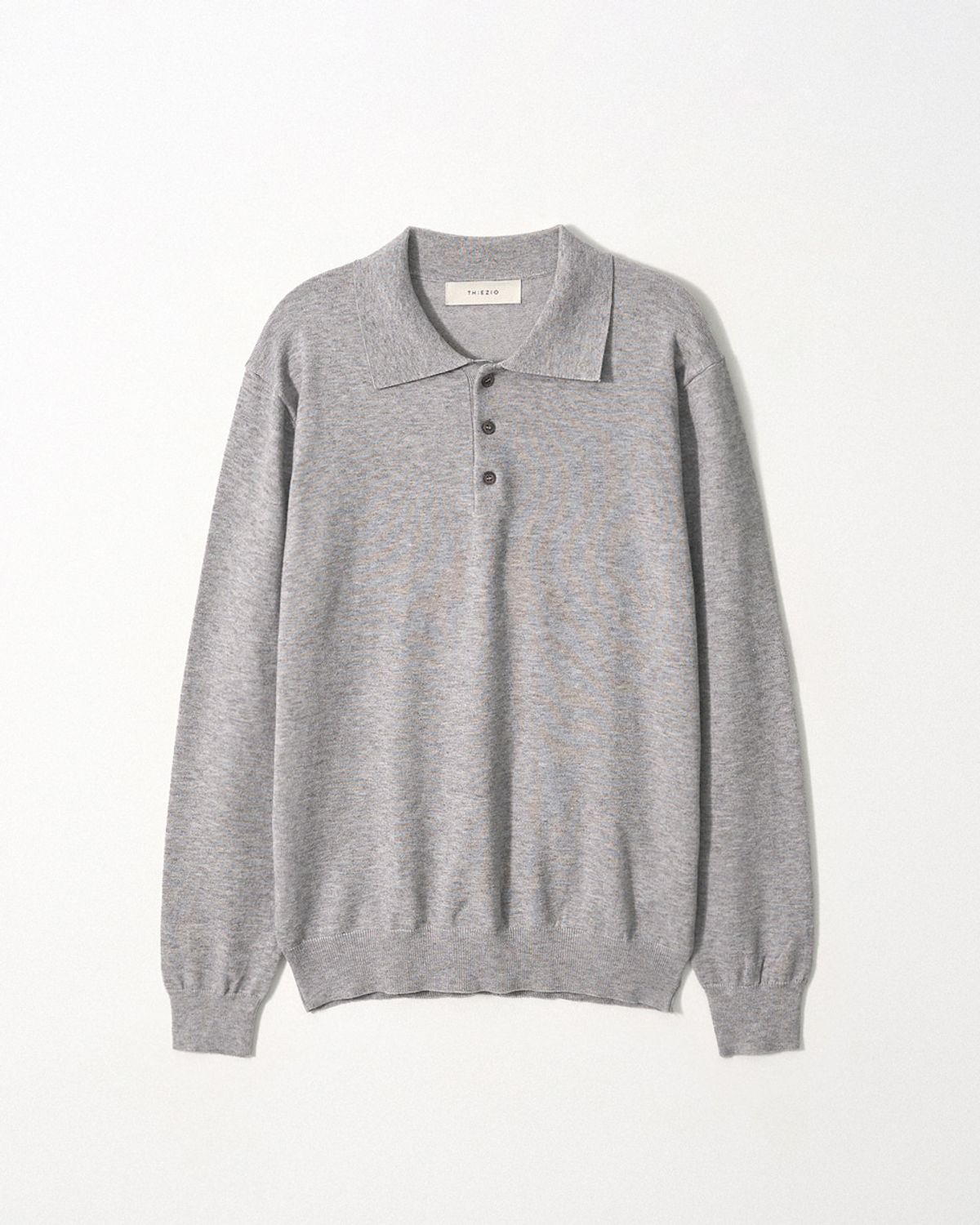 이지오(EZIO) Essential Button collar Knit_Light Grey