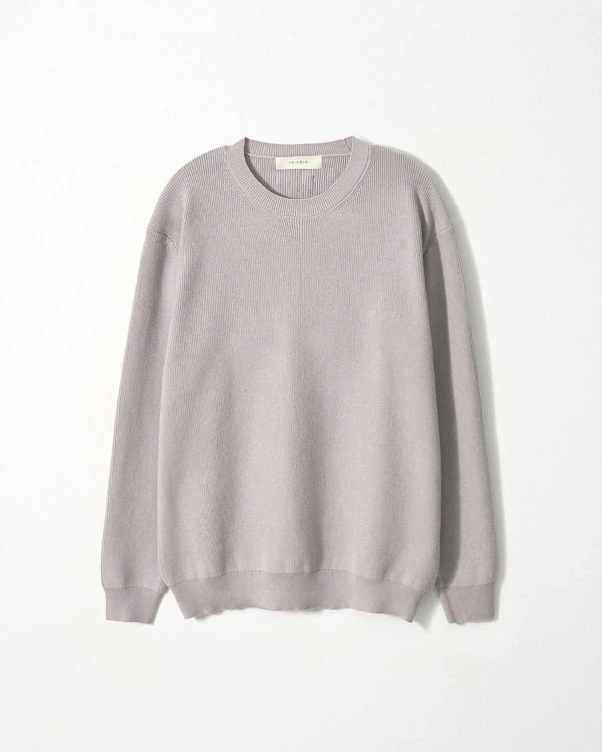이지오(EZIO) Formal Rib Round Knit_Light Grey