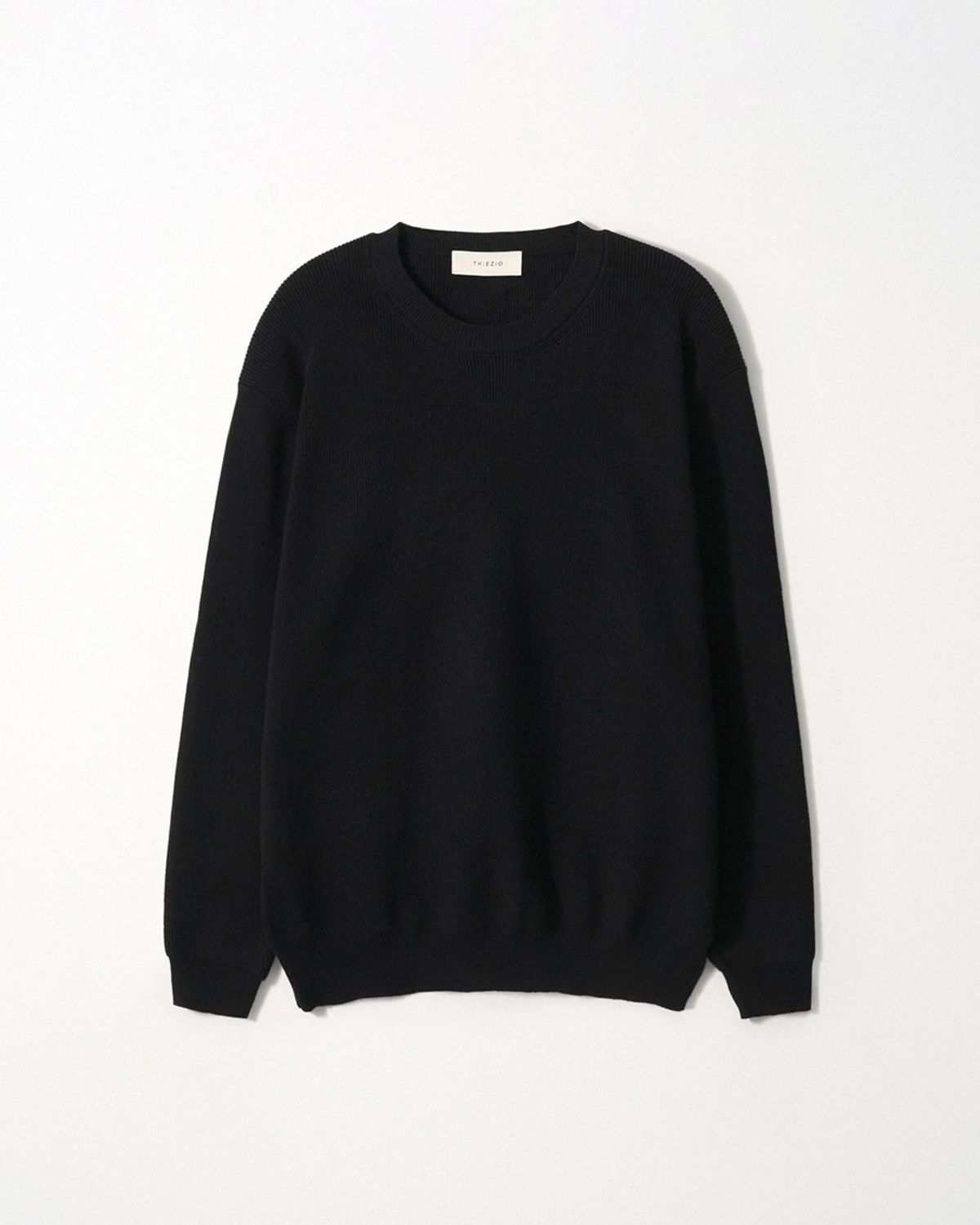 이지오(EZIO) Formal Rib Round Knit_Black