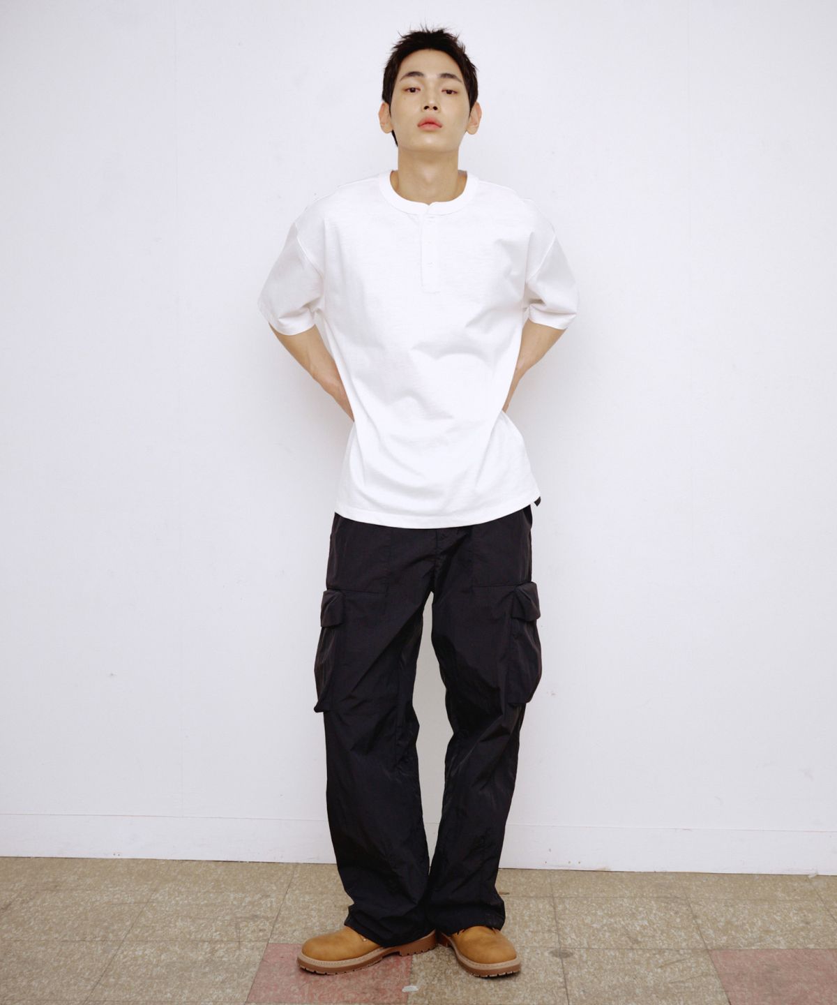 칼라파타르(KALAPATTHAR) UTILITY NYLON RIPSTOP SEMI-WIDE PANTS - BLACK