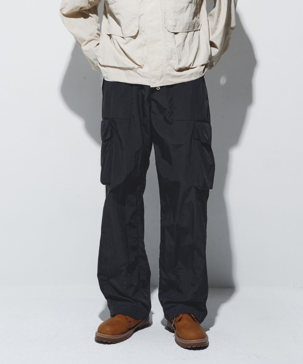 칼라파타르(KALAPATTHAR) UTILITY NYLON RIPSTOP SEMI-WIDE PANTS - BLACK
