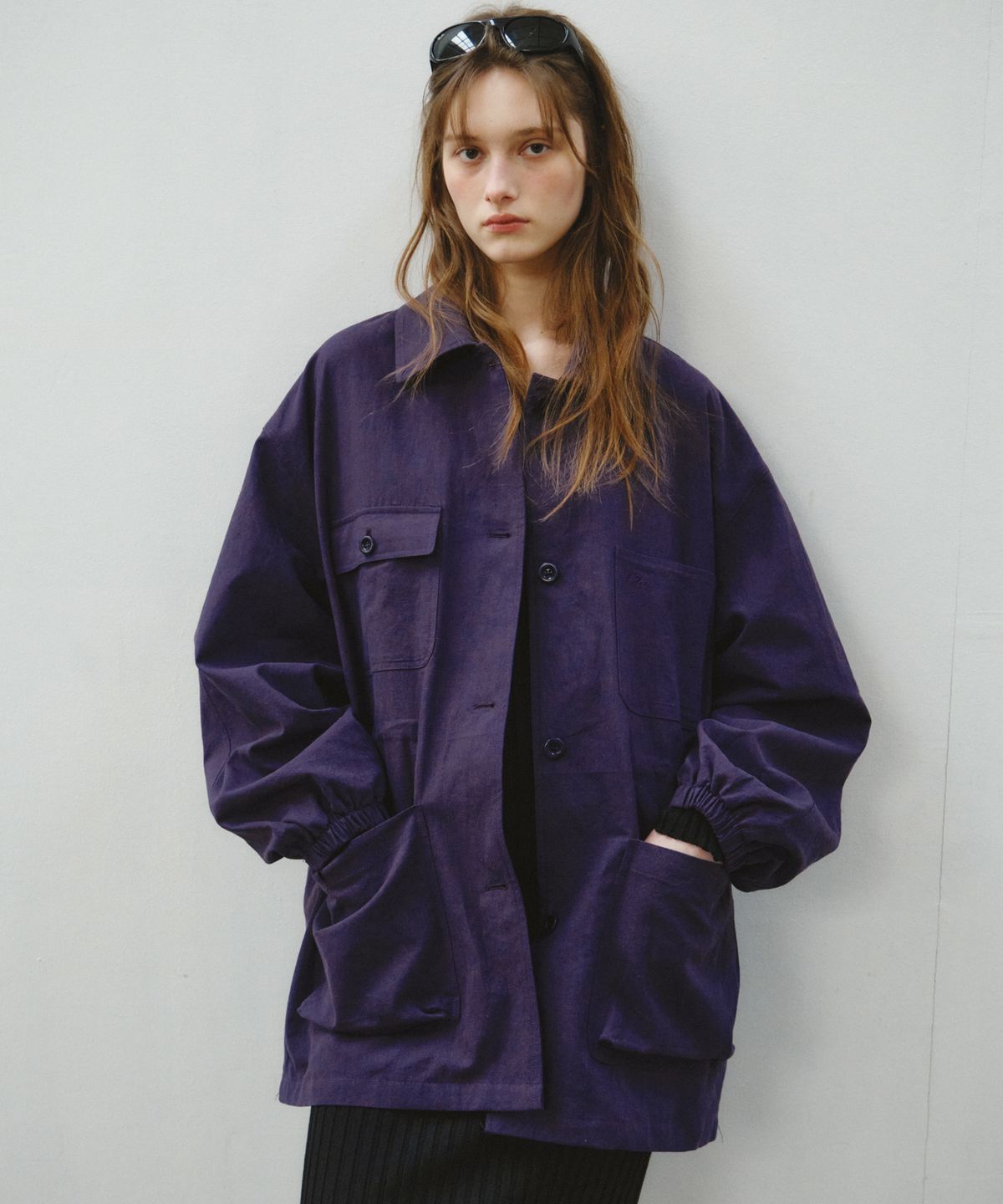 씨타(CITTA) Linen Blend Utility Field Jacket_CTO155(Purple)
