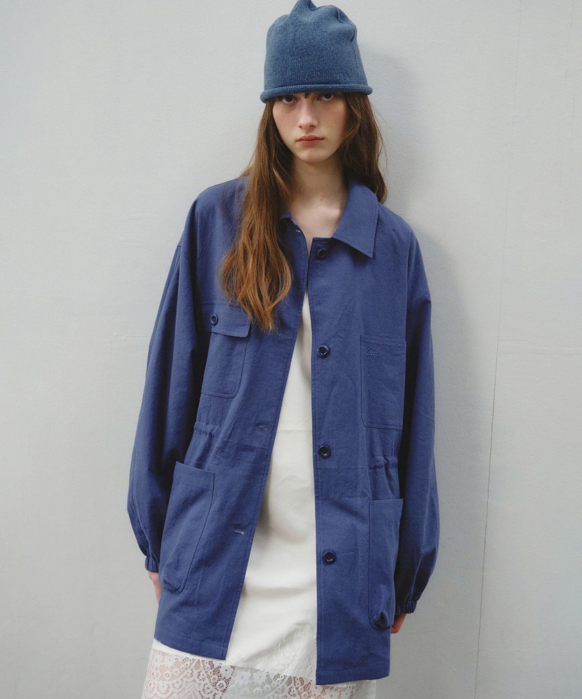 씨타(CITTA) Linen Blend Utility Field Jacket_CTO155(Blue)