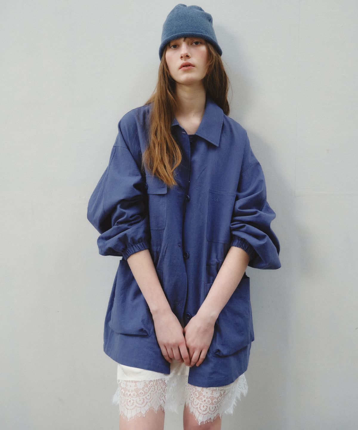 씨타(CITTA) Linen Blend Utility Field Jacket_CTO155(Blue)