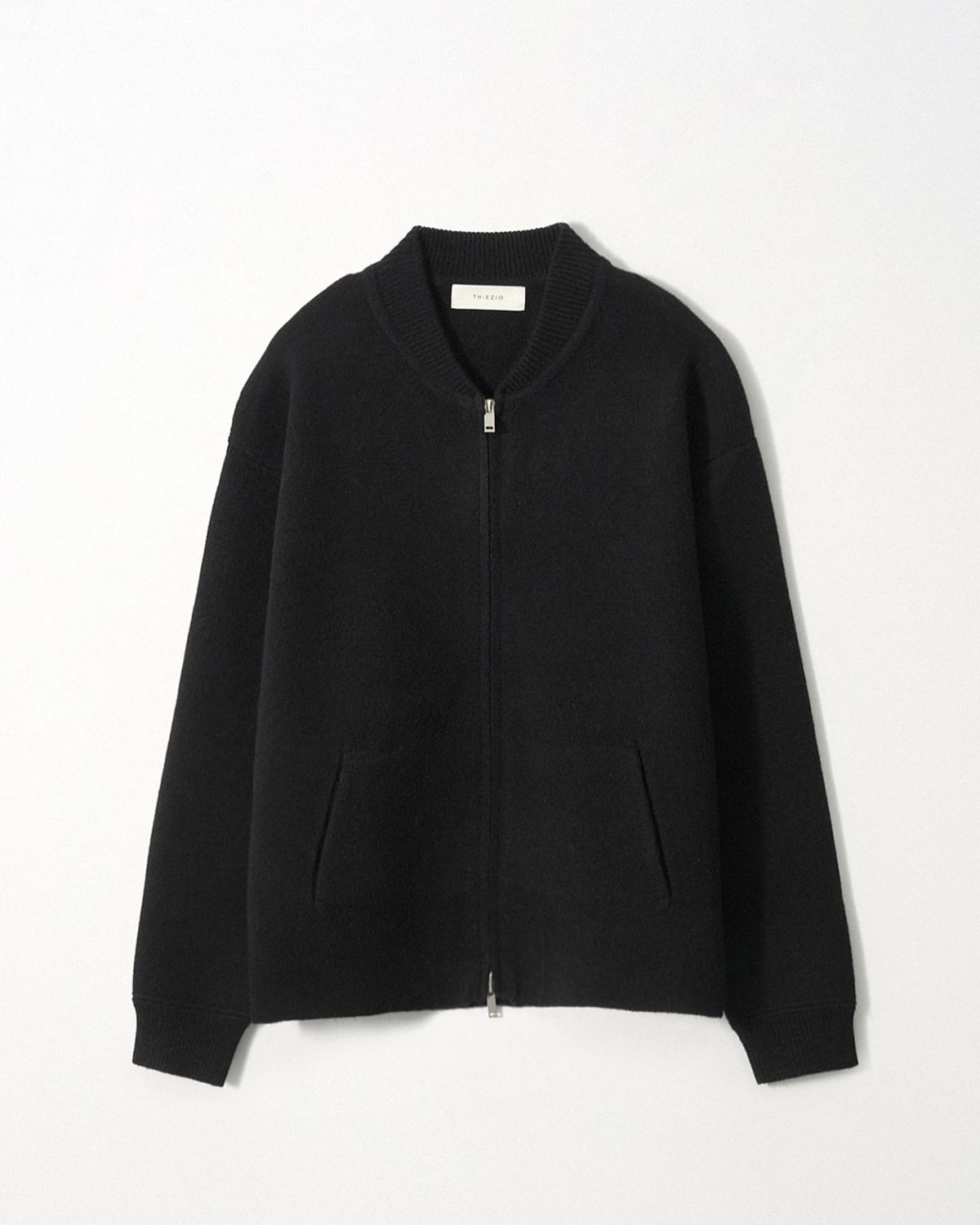 이지오(EZIO) Formal 2-Way Zip-Up Knit Cardigan_Black
