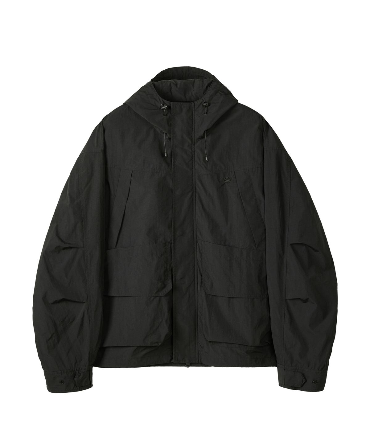 칼라파타르(KALAPATTHAR) LIGHTWEIGHT NYLON RIPSTOP OUT POCKET HOODED SHELL JACKET - BLACK