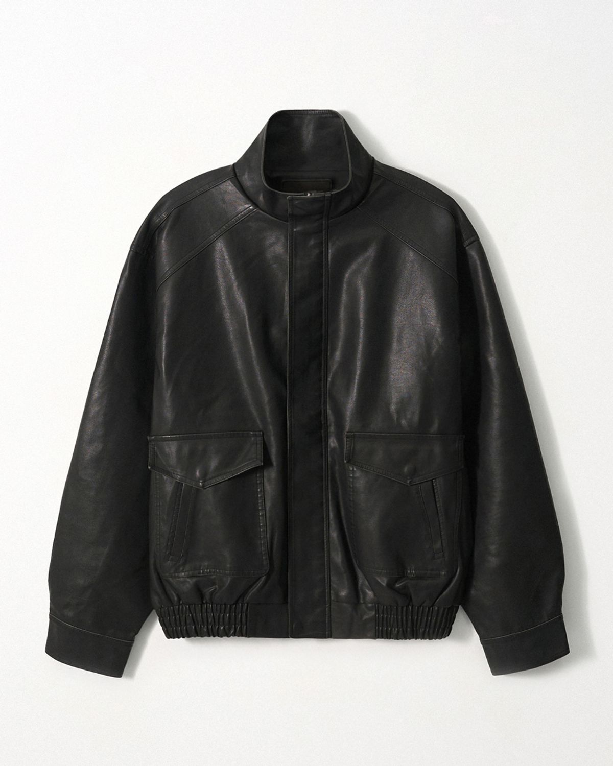 이지오(EZIO) Vegan A-2 Leather Jacket_Black