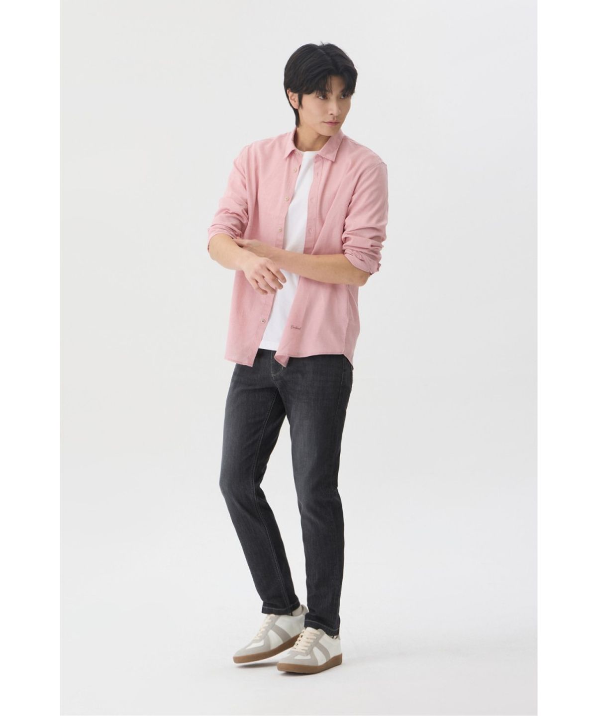 브렌우드(BRENTWOOD) [에센셜스] 린넨 솔리드 캐주얼셔츠 BRSAM26411PIX