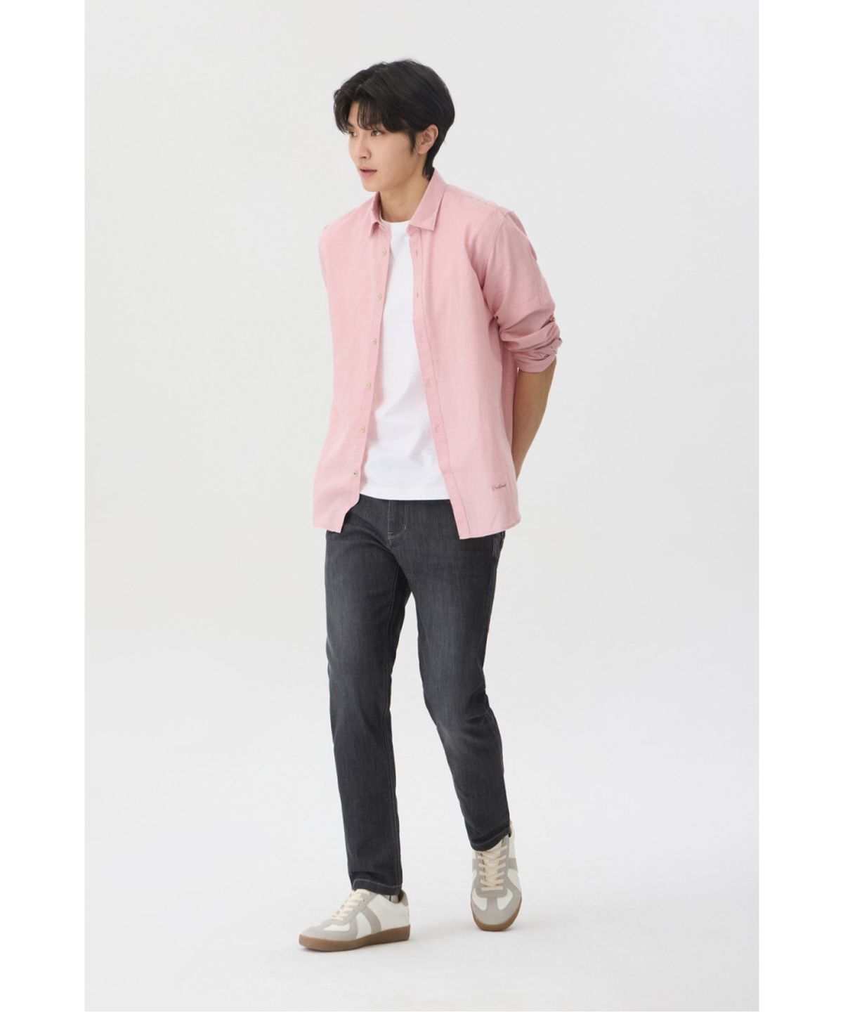 브렌우드(BRENTWOOD) [에센셜스] 린넨 솔리드 캐주얼셔츠 BRSAM26411PIX