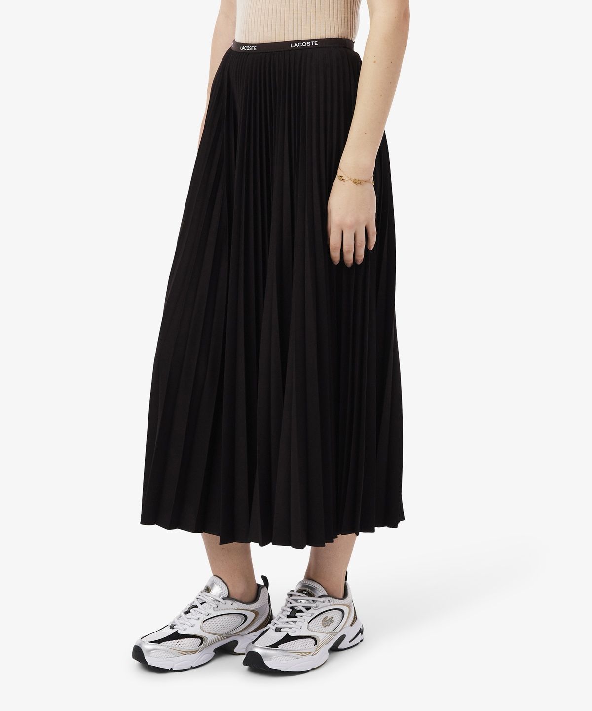 라코스테(LACOSTE) 여성 에센셜 롱 플리츠 스커트 JF1402-56G 3LA
