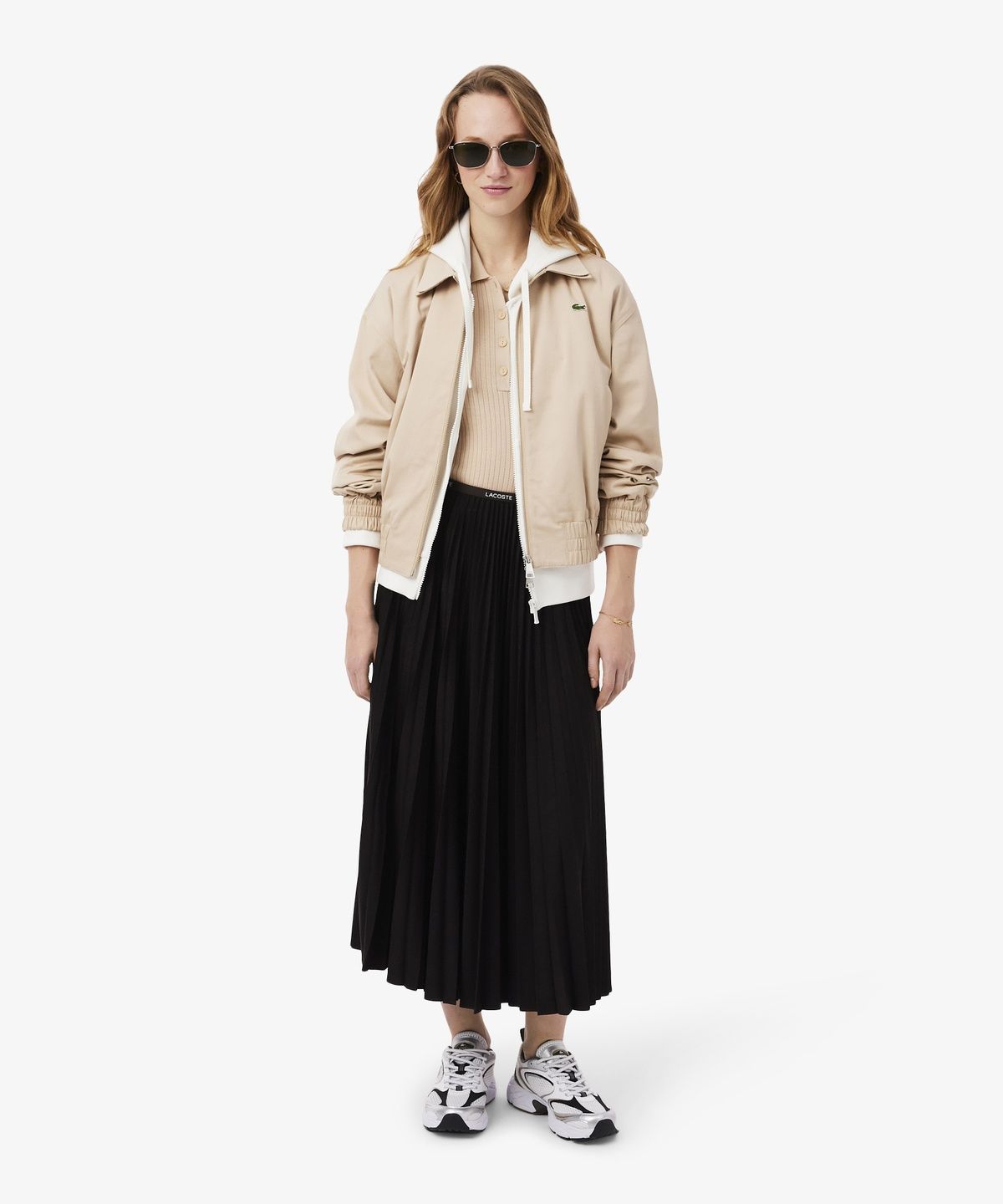 라코스테(LACOSTE) 여성 에센셜 롱 플리츠 스커트 JF1402-56G 3LA