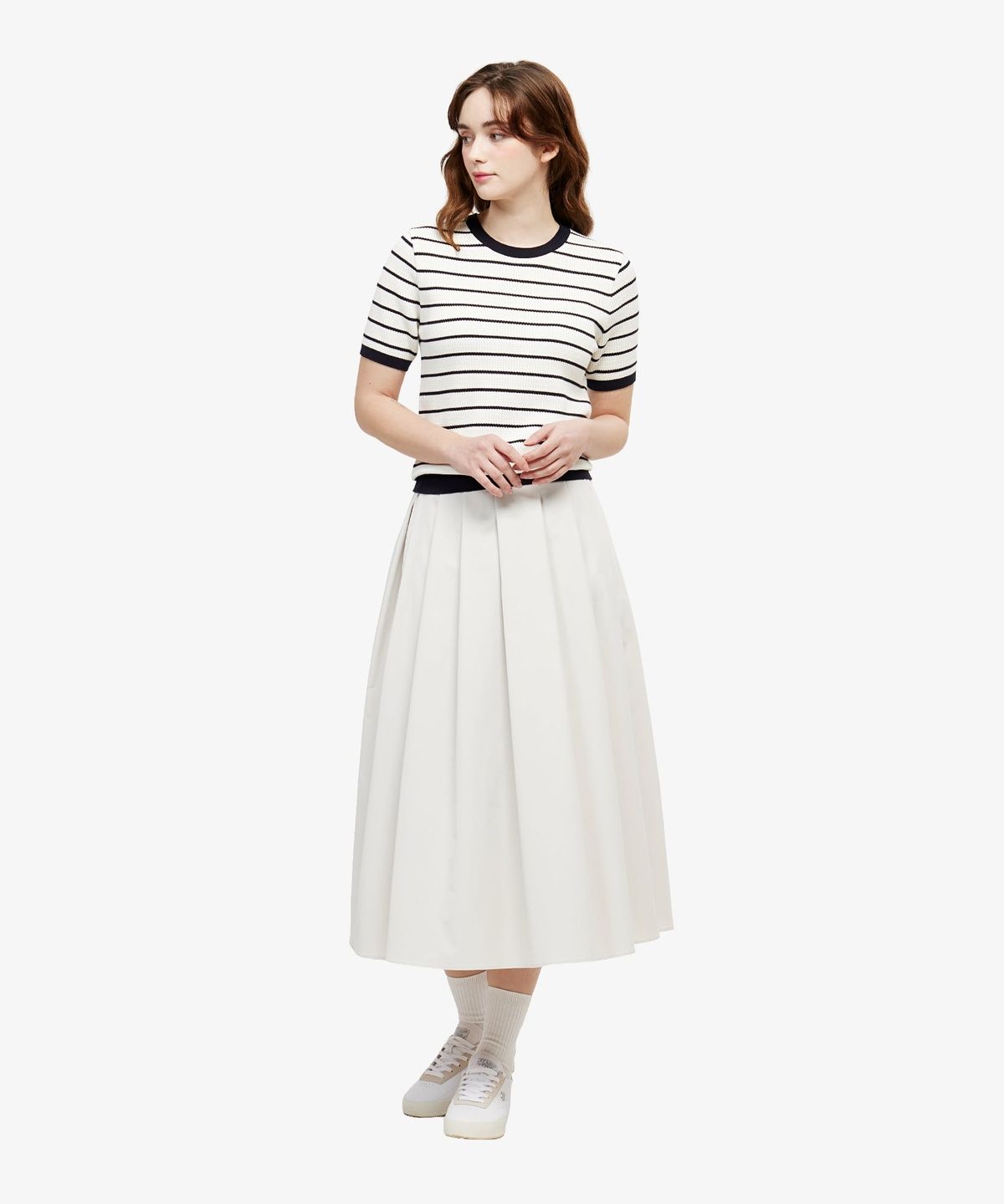 라코스테(LACOSTE) 여성 플리츠 미드랭스 스커트 JF523E-56G S7G