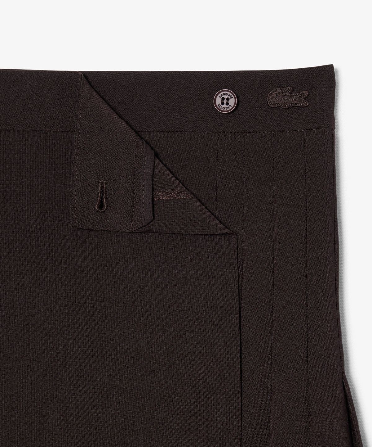 라코스테(LACOSTE) 여성 울 블렌디드 랩 플리츠 미니 스커트 JF0560-56G 3LA
