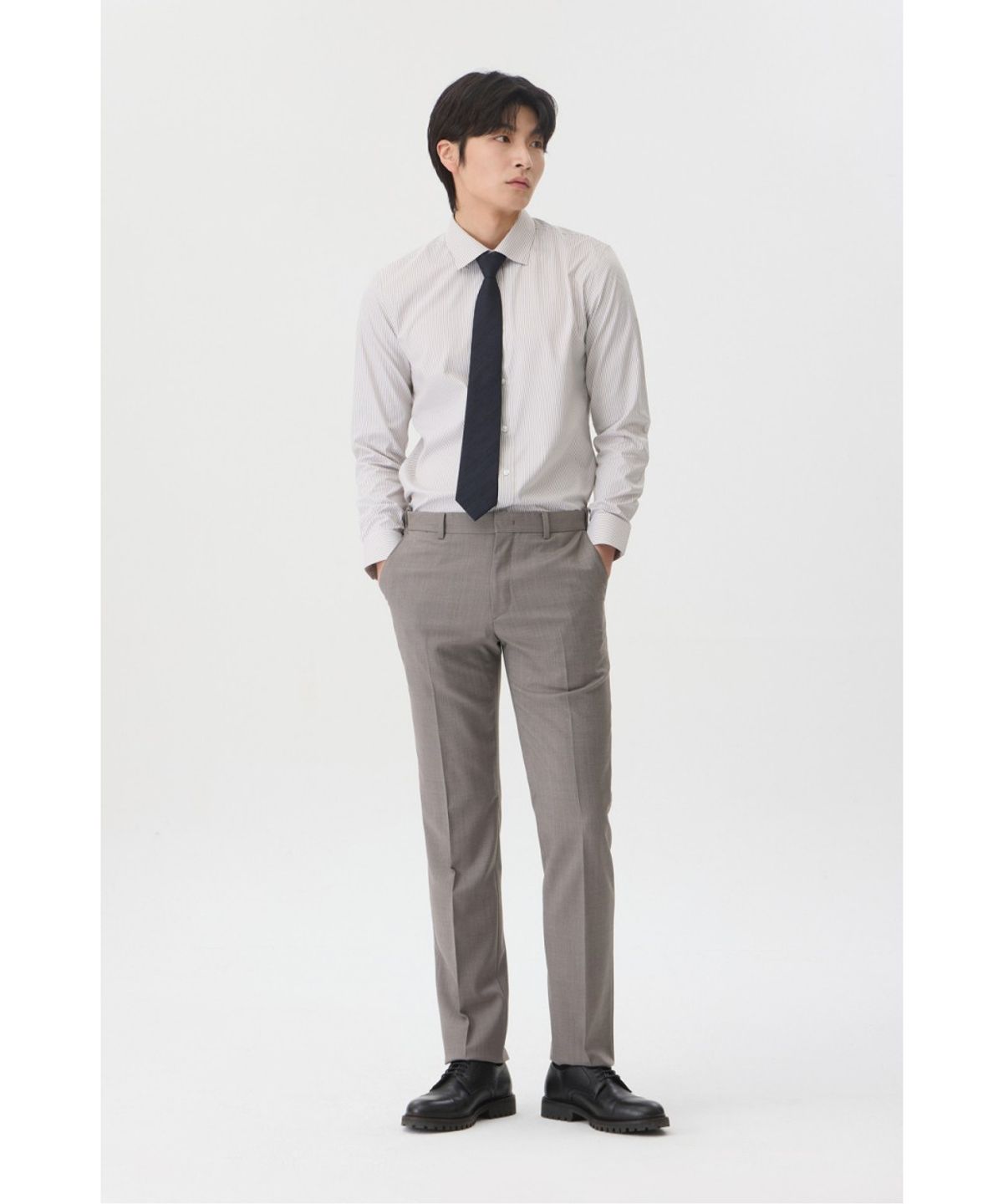 브렌우드(BRENTWOOD) [매직셔츠] 슬림핏 스트라이프 드레스셔츠 BRSDX26325BEX