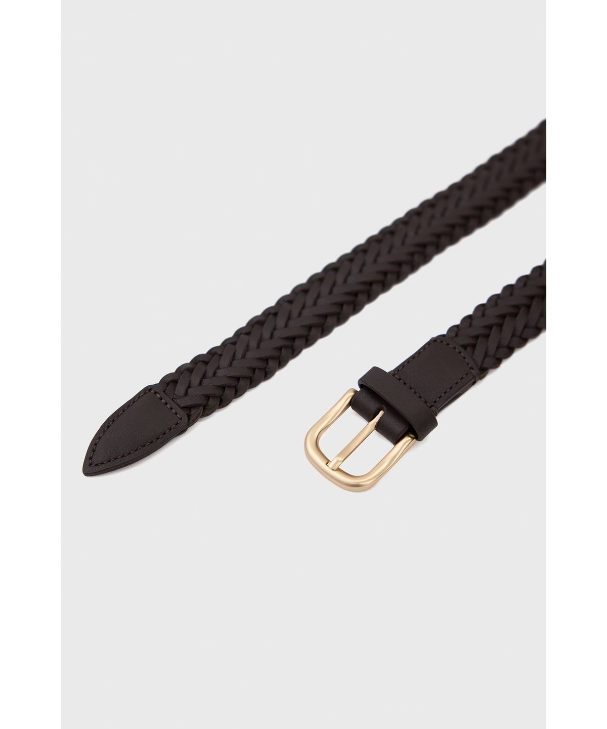 유스(YOUTH) Braided Leather Belt - Brown