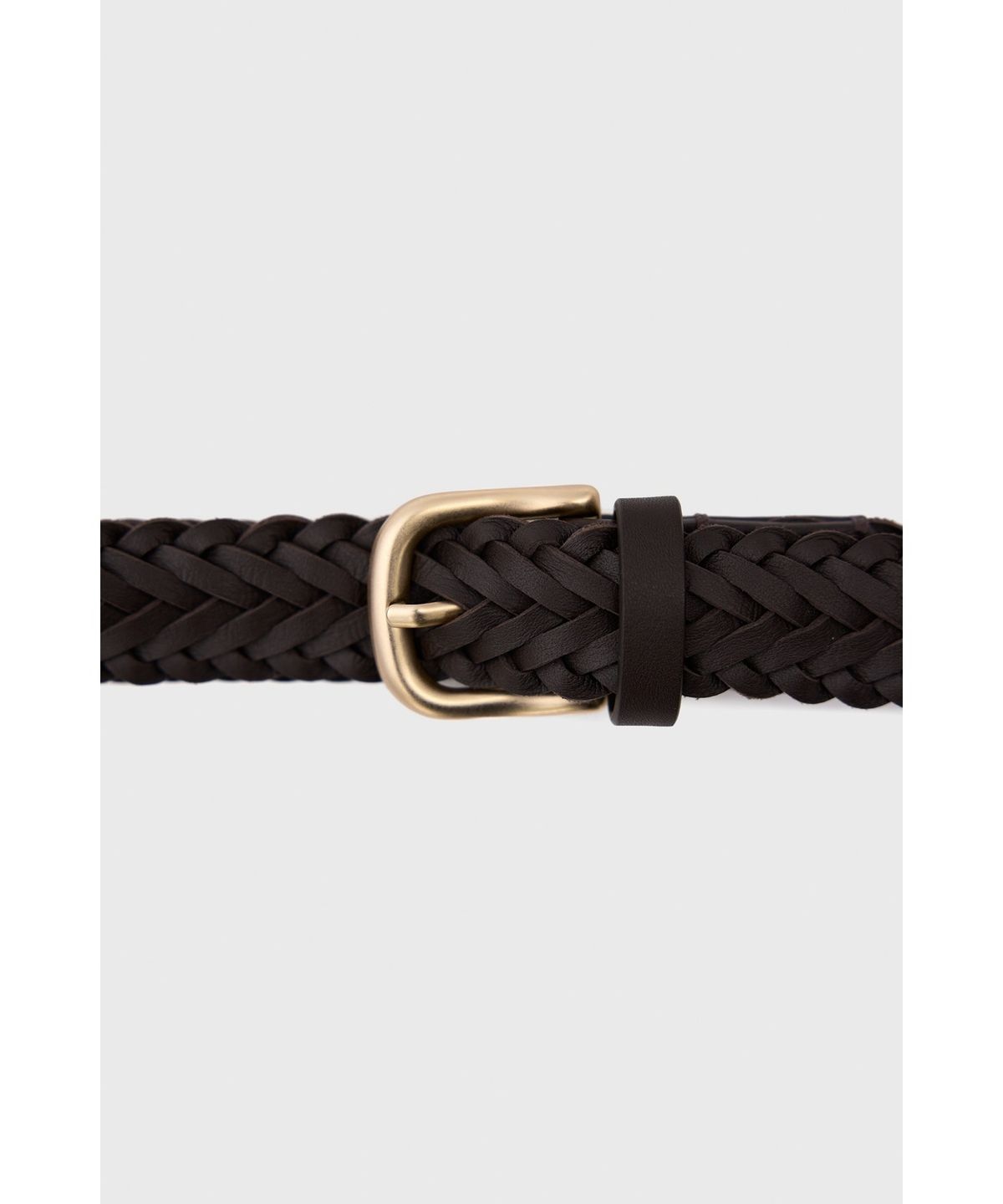 유스(YOUTH) Braided Leather Belt - Brown