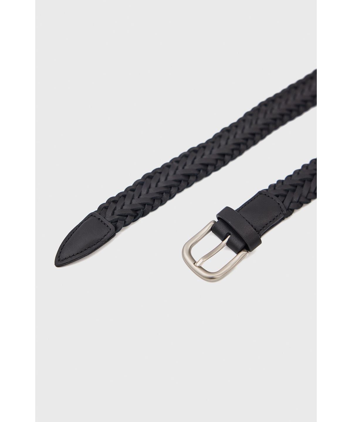 유스(YOUTH) Braided Leather Belt - Black