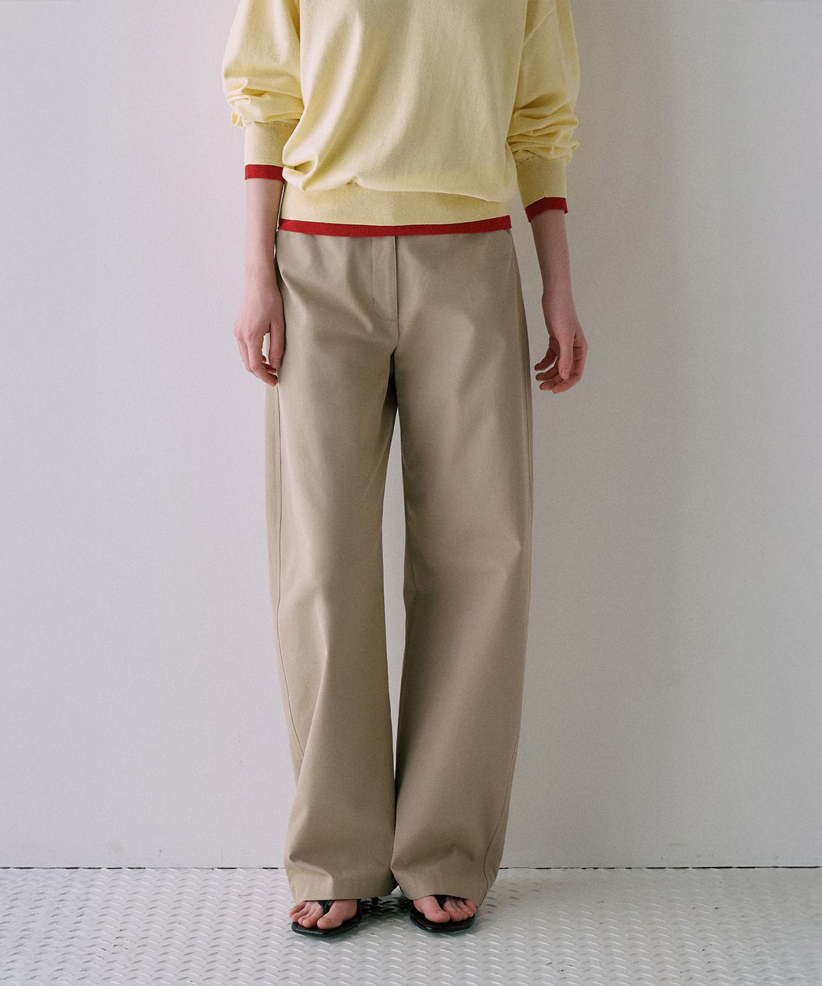 라메레이(LAMEREI) Natural Curved Cotton Pants[LMBFSPPT505]-2color