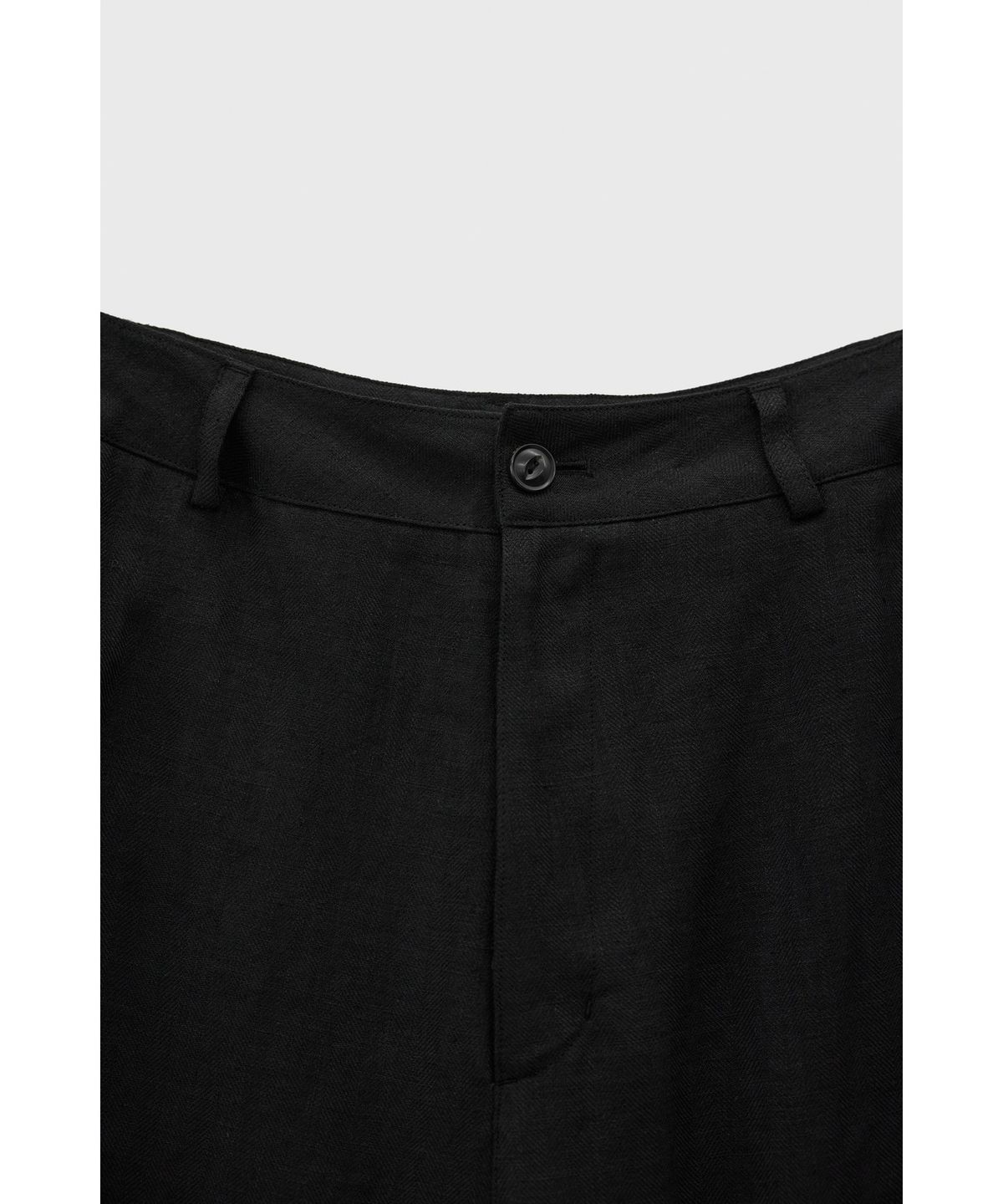 유스(YOUTH) Linen Tapered Trousers - Black