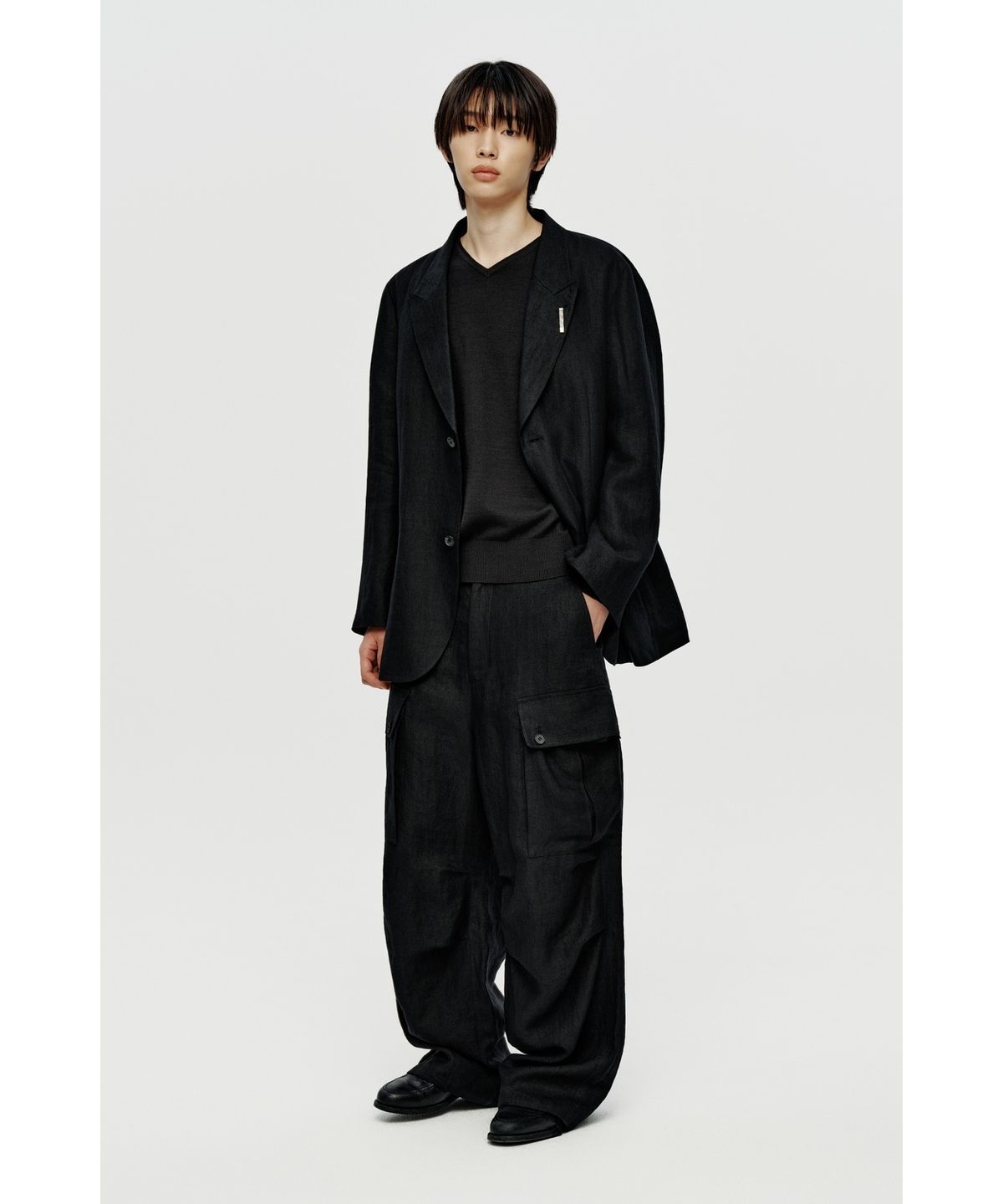 유스(YOUTH) Linen Tailored Jacket - Black