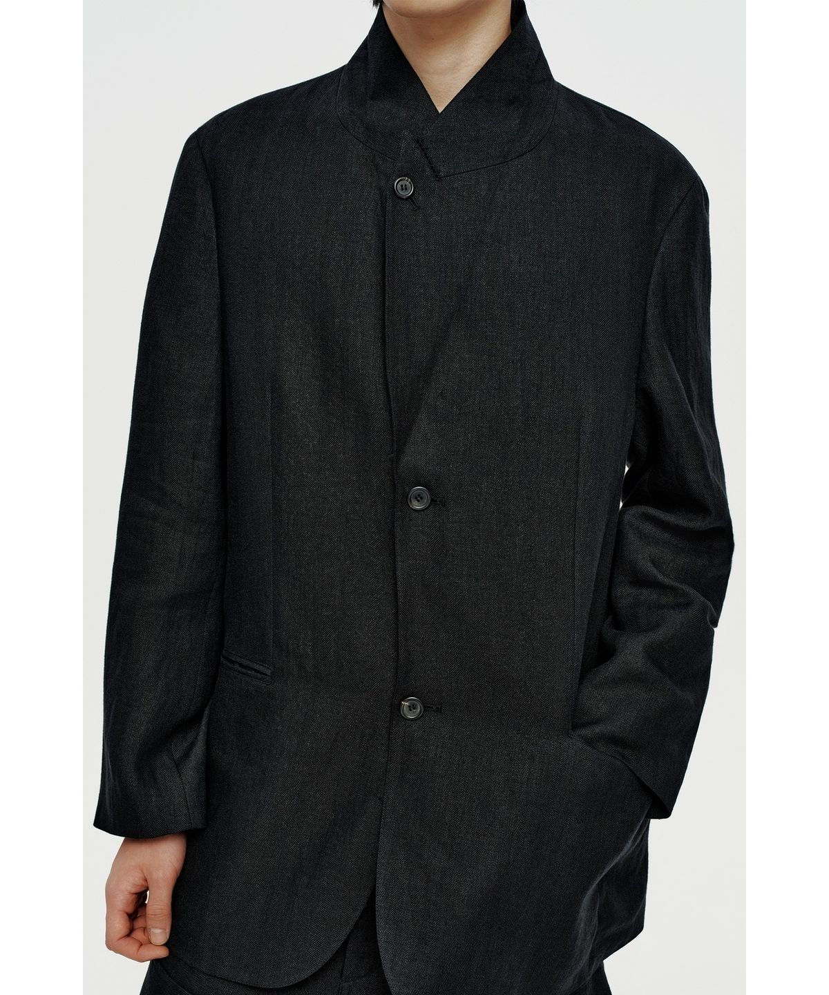 유스(YOUTH) Linen Tailored Jacket - Black