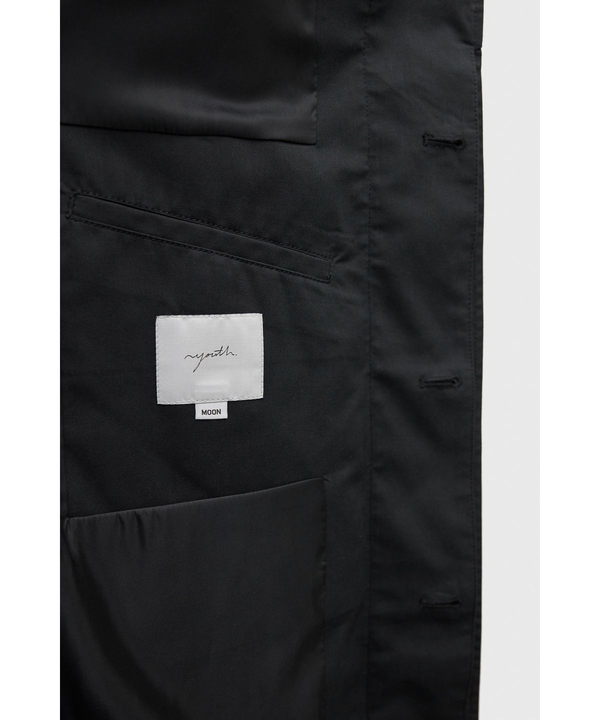 유스(YOUTH) Hooded Coat - Black