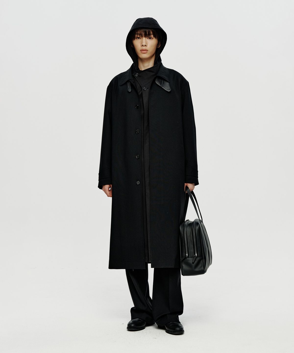 유스(YOUTH) Hooded Coat - Black
