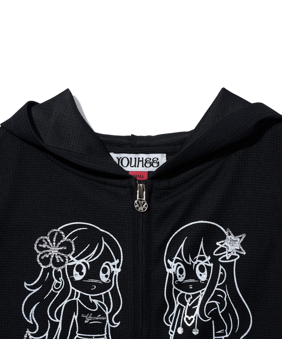 유희(YOUHEE) YOUHEE FRIENDS GRAPHIC HOOD ZIP-UP_BLACK