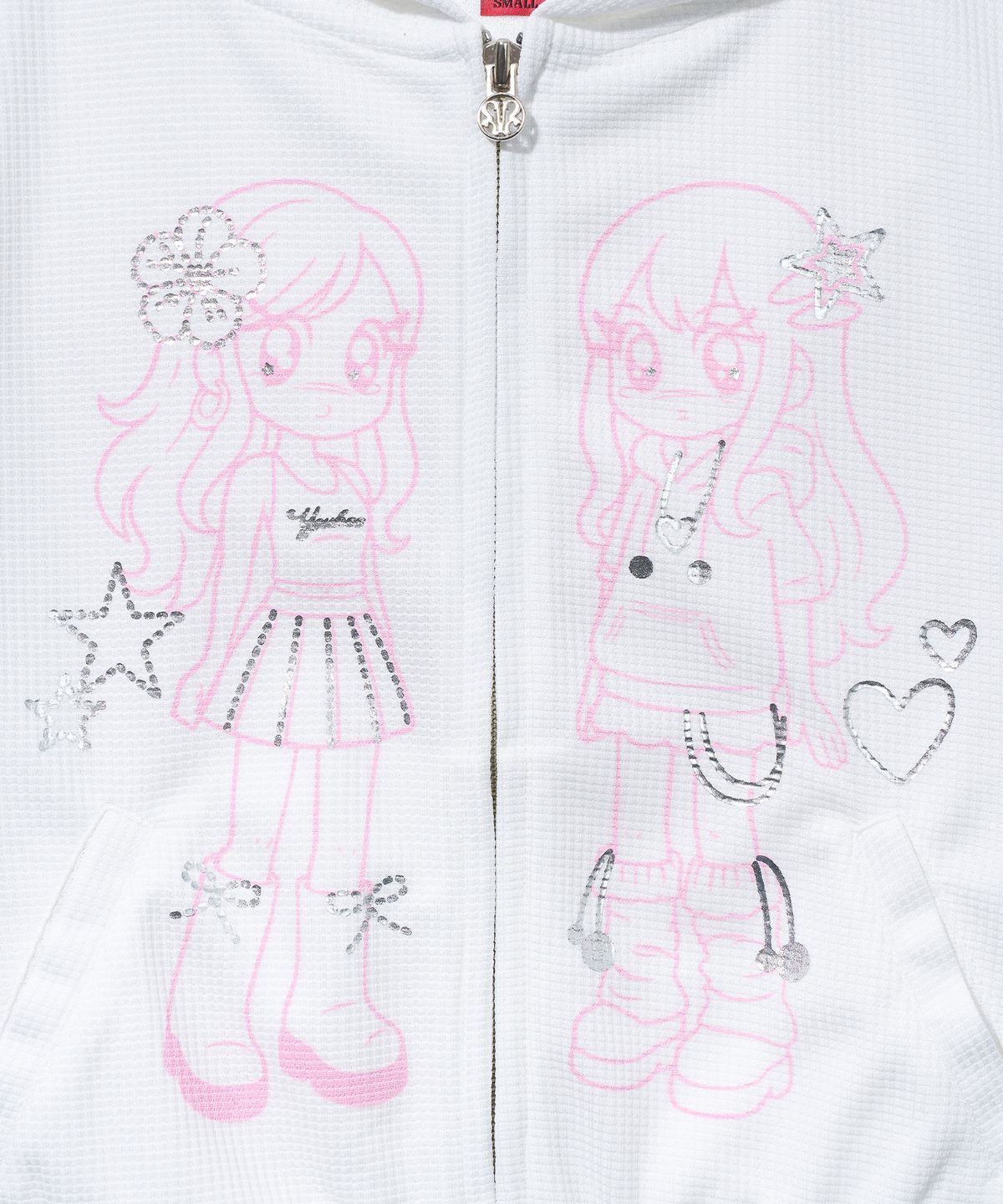 유희(YOUHEE) YOUHEE FRIENDS GRAPHIC HOOD ZIP-UP_WHITE