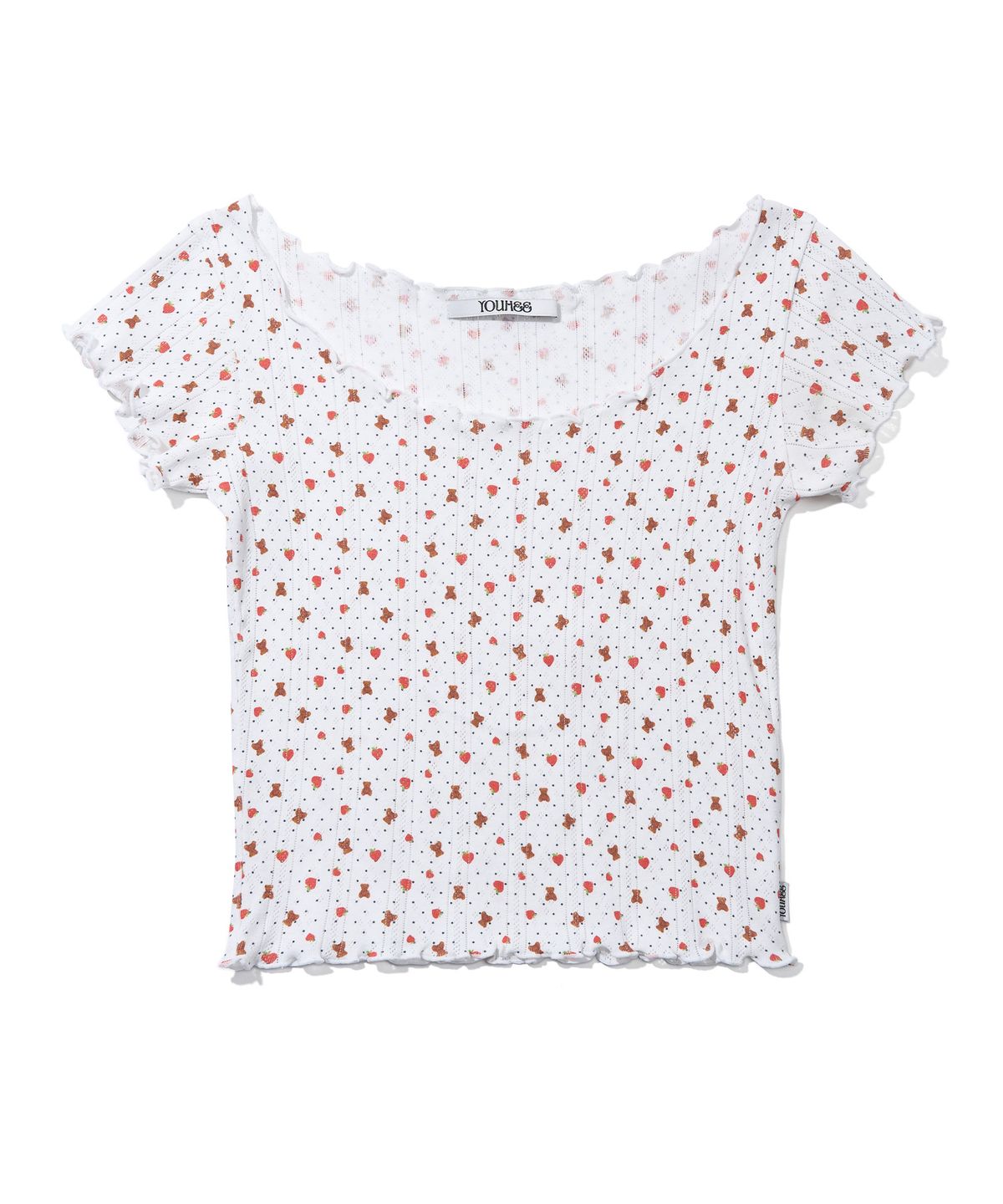유희(YOUHEE) HEART APPLE PATTERN T-SHIRTS_WHITE