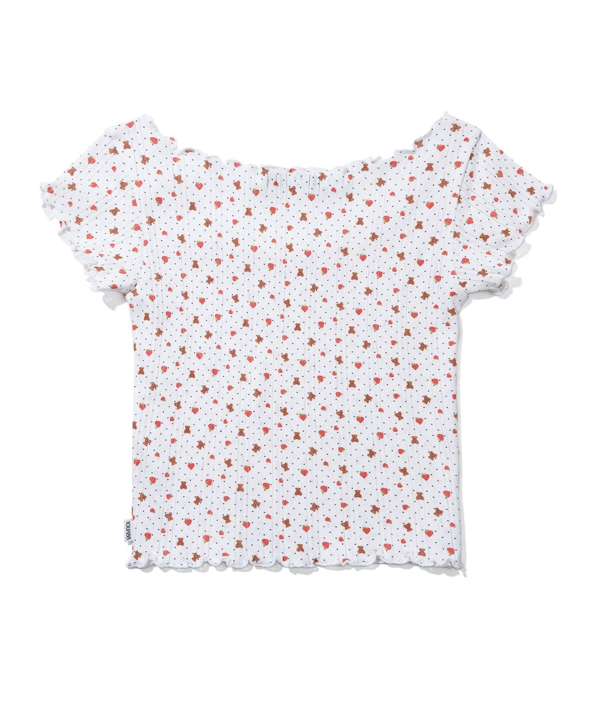 유희(YOUHEE) HEART APPLE PATTERN T-SHIRTS_WHITE