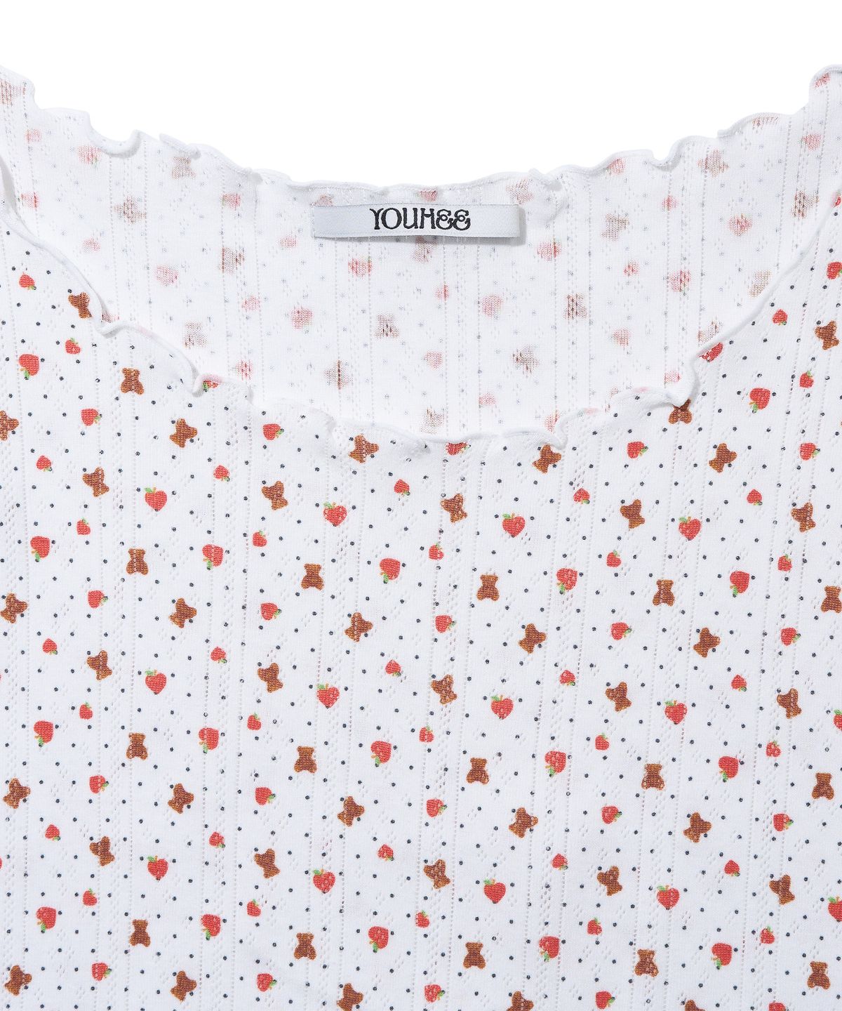 유희(YOUHEE) HEART APPLE PATTERN T-SHIRTS_WHITE