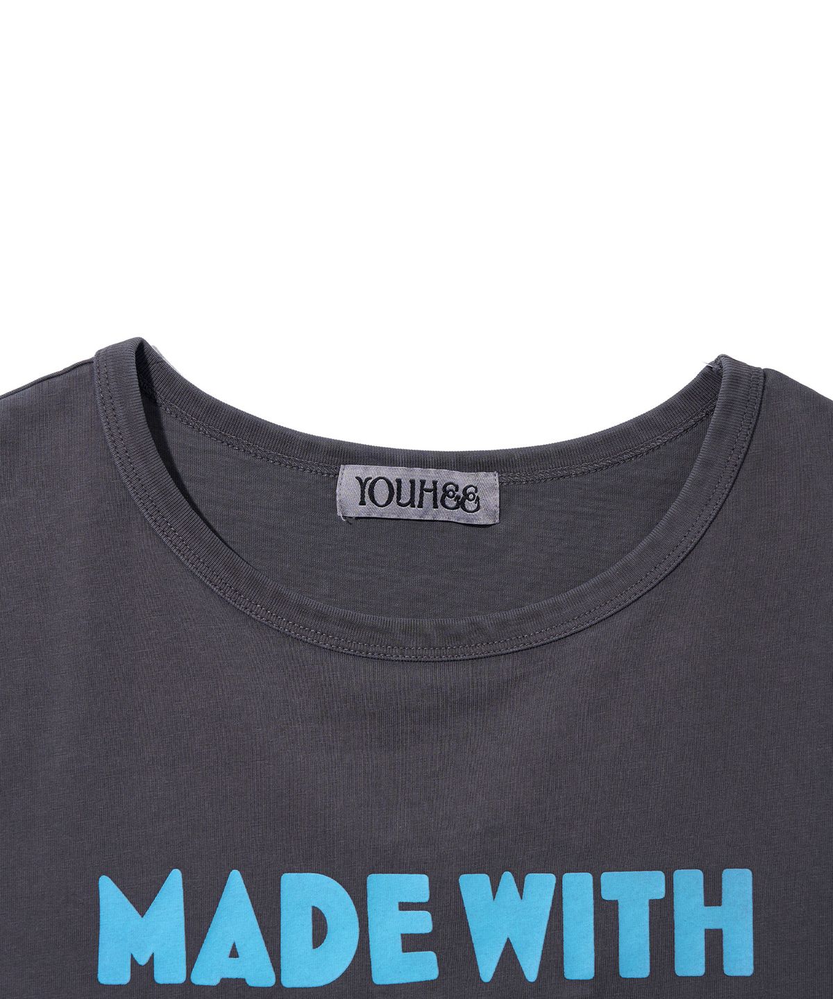 유희(YOUHEE) COLOR LETTERING T-SHIRTS_CHARCOAL