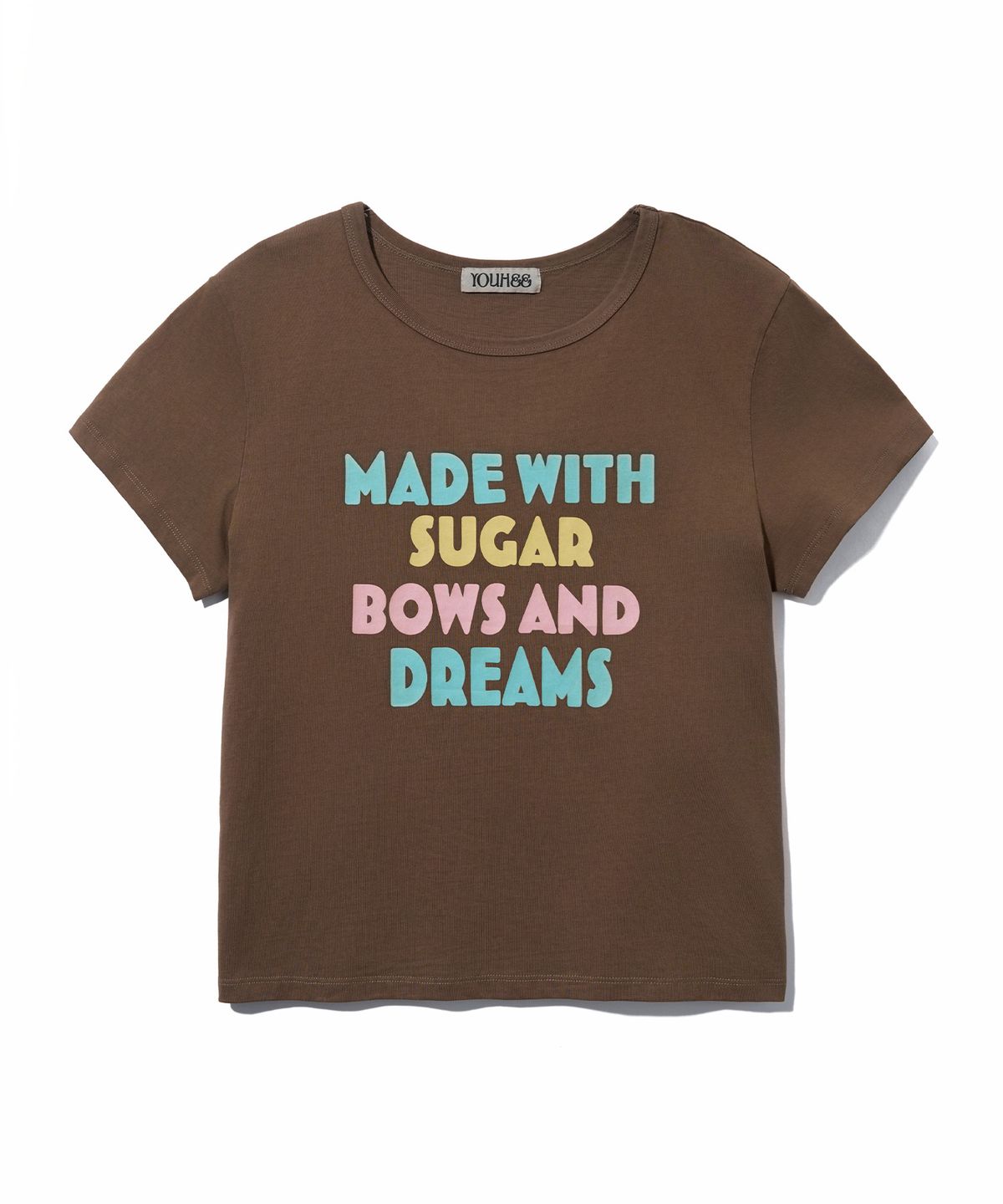 유희(YOUHEE) COLOR LETTERING T-SHIRTS_BROWN