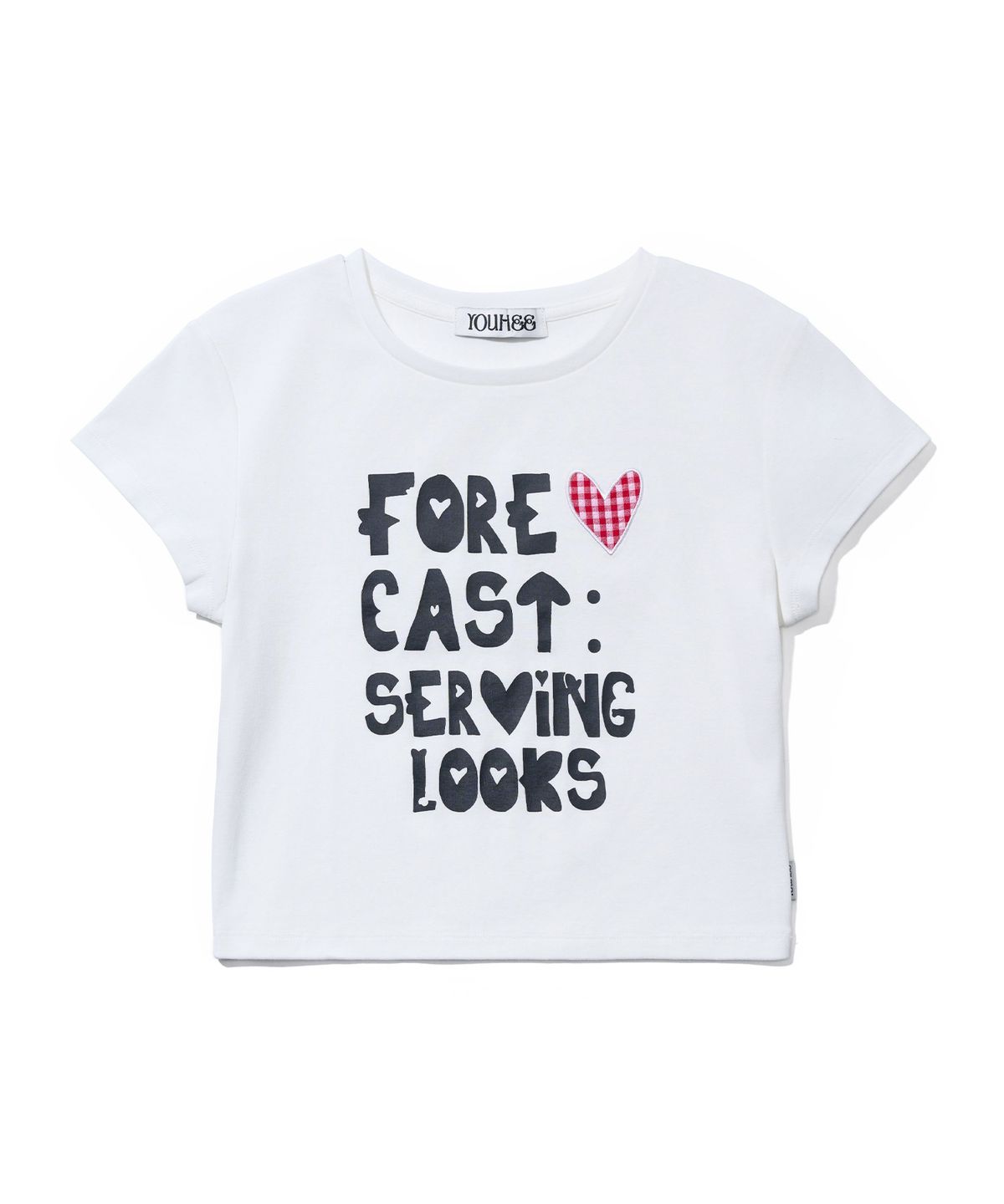 유희(YOUHEE) FORECAST CROP T-SHIRTS_WHITE